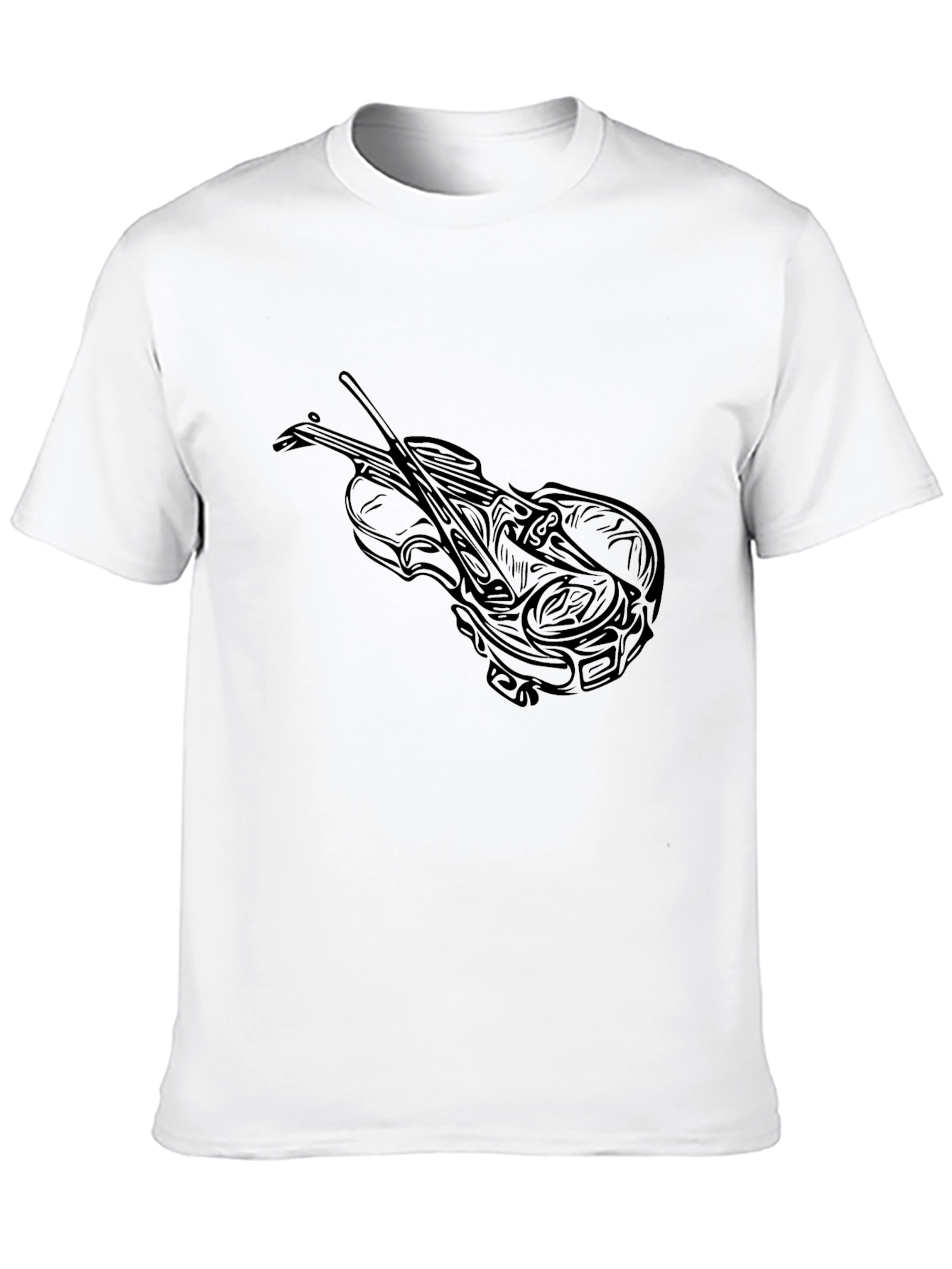 Violin Graphic Tee - Stylish Black T-Shirt