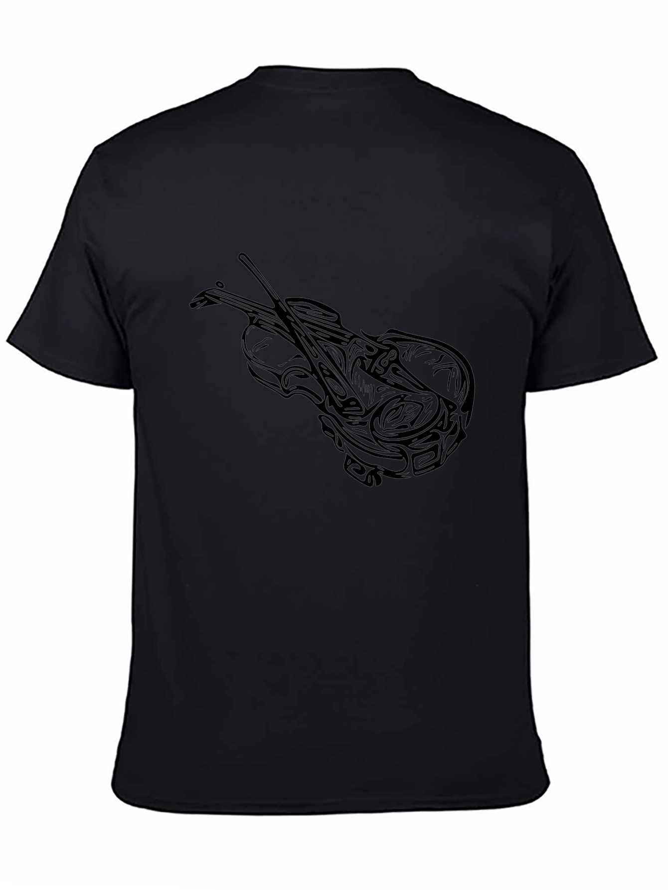 Violin Graphic Tee - Stylish Black T-Shirt