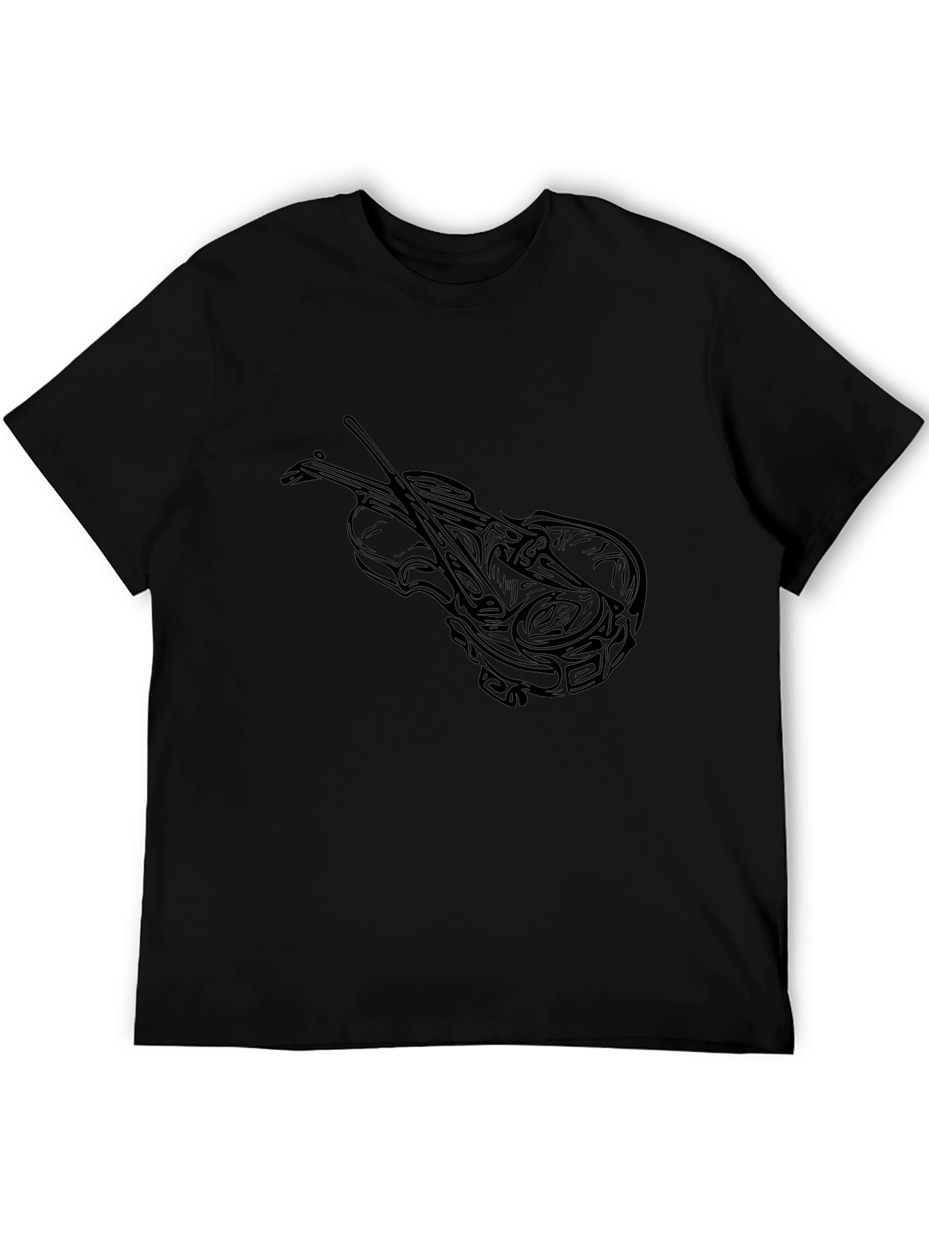 Violin Graphic Tee - Stylish Black T-Shirt