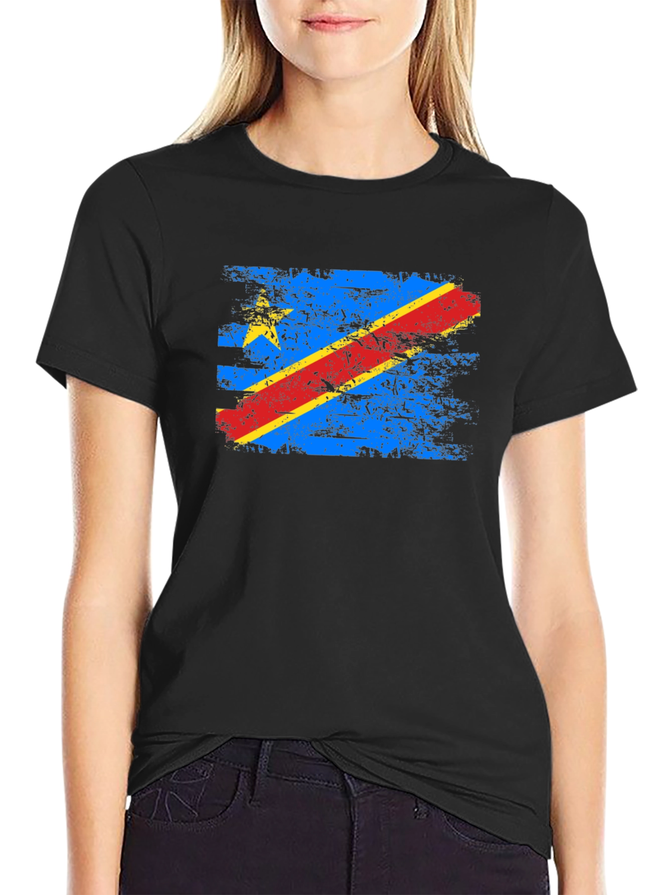 DR Congo Flag Grunge T-Shirt - Stylish Graphic Tee