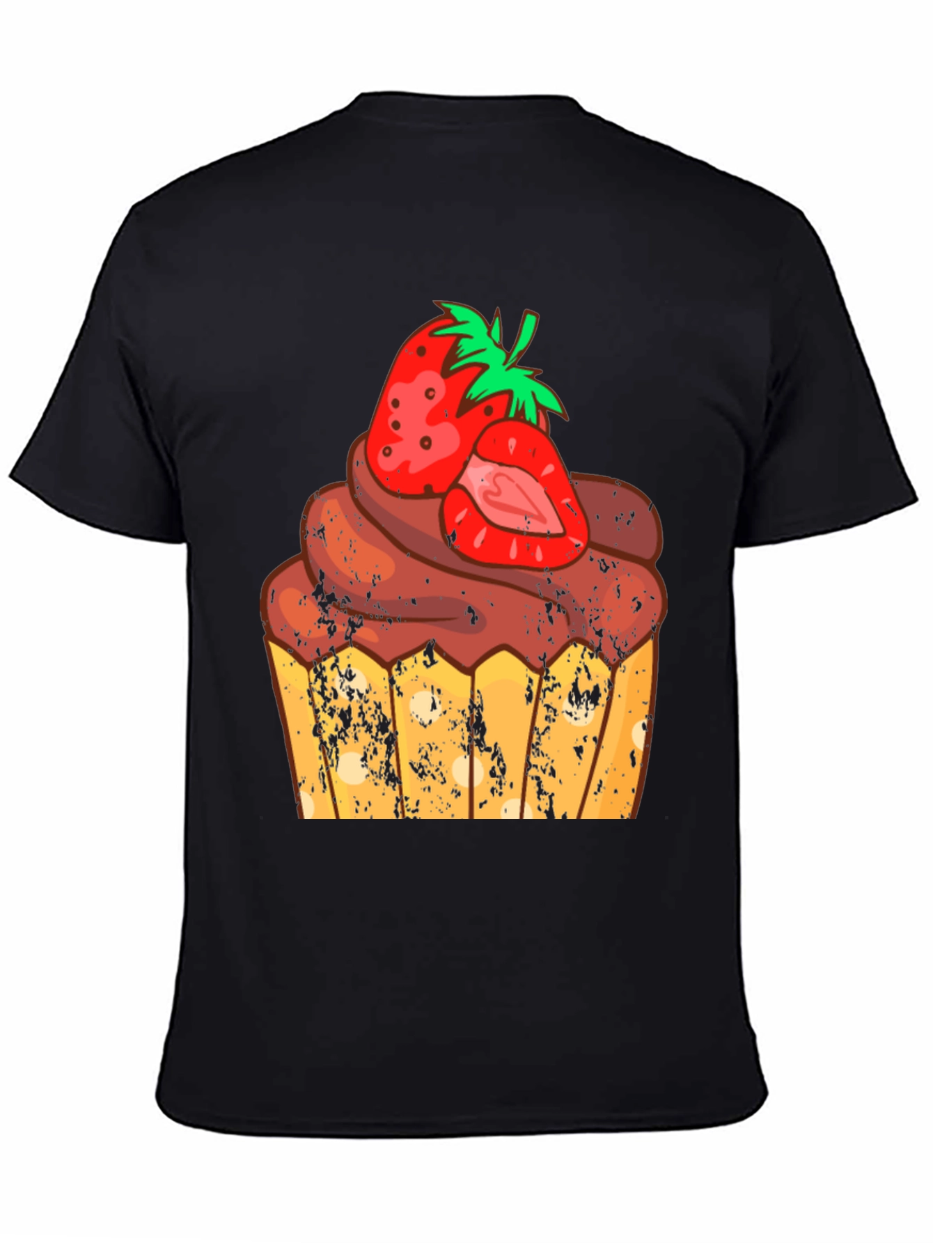 Strawberry Cupcake Graphic Tee - Fun Dessert Shirt