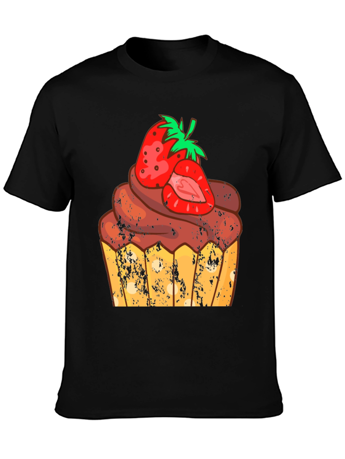 Strawberry Cupcake Graphic Tee - Fun Dessert Shirt