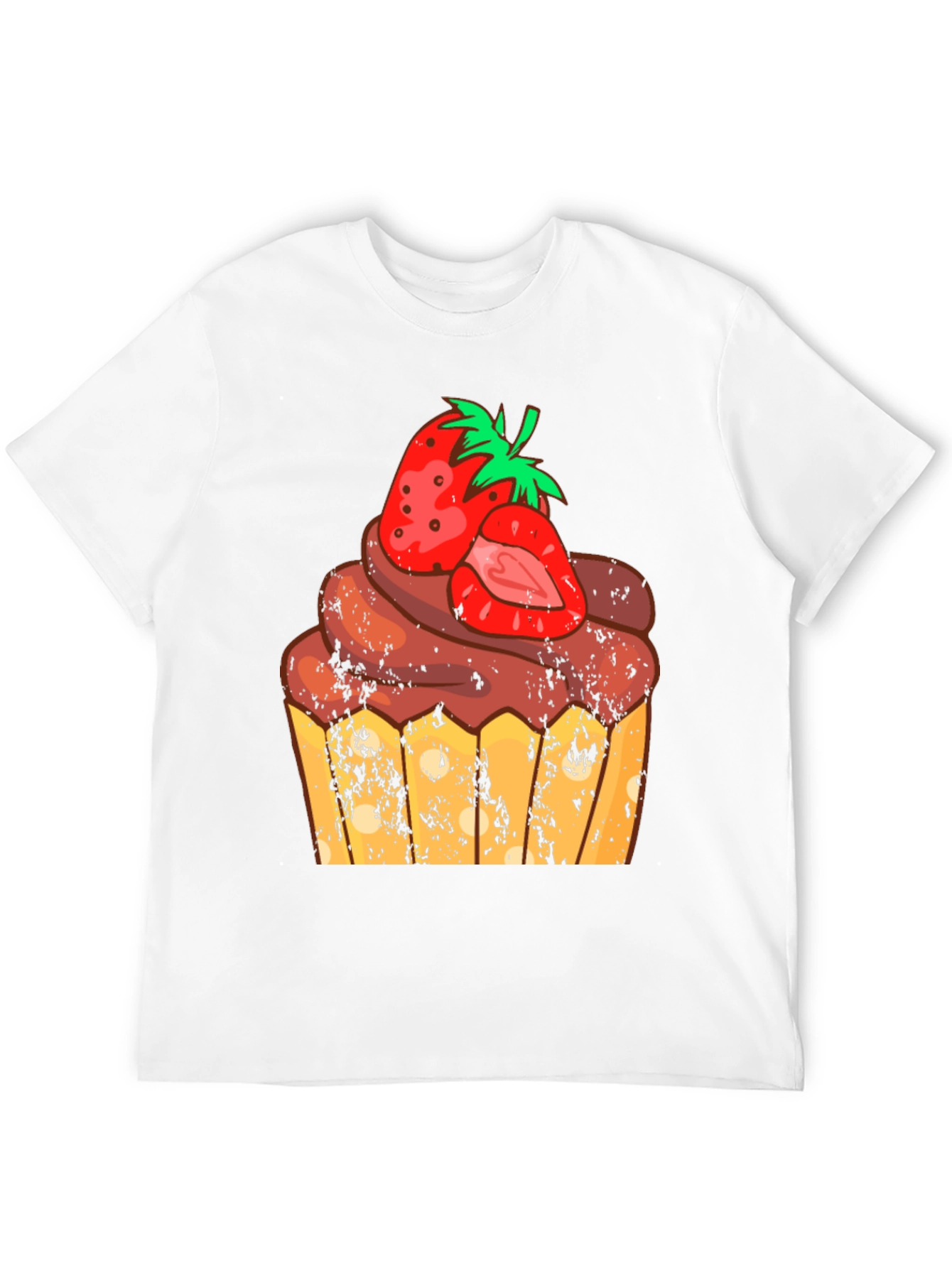 Strawberry Cupcake Graphic Tee - Fun Dessert Shirt