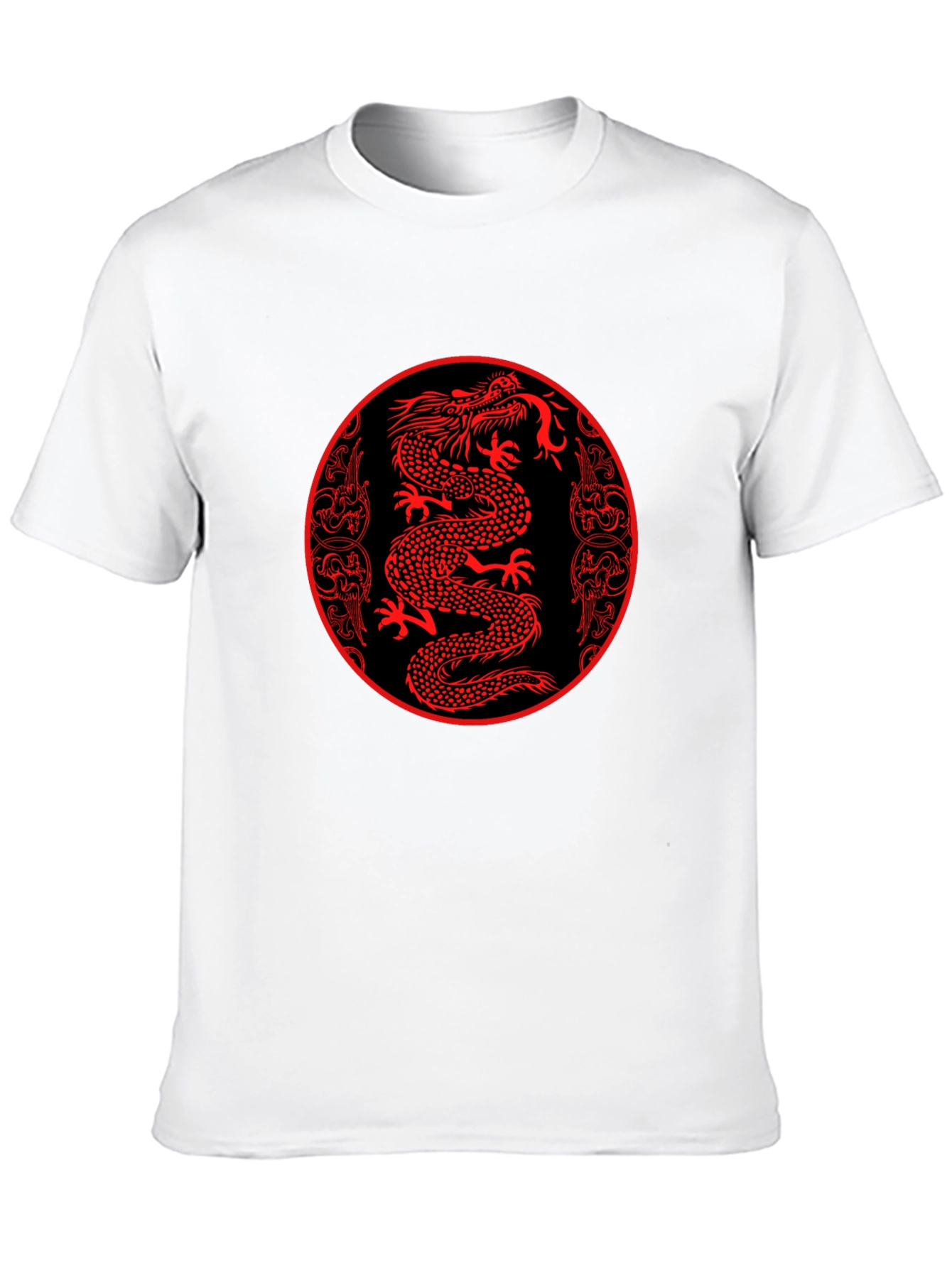 Red Dragon Circle Graphic Black Tee