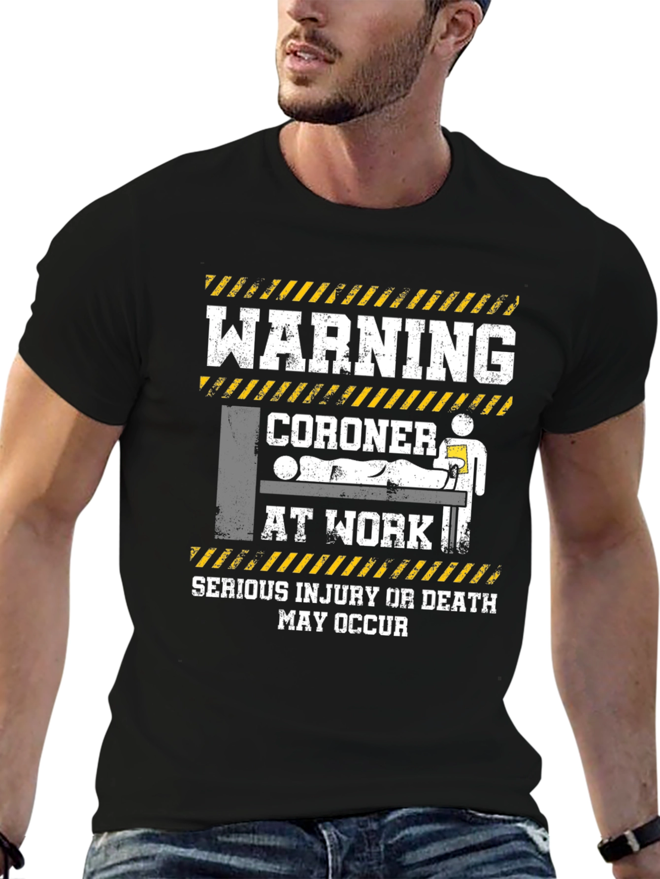 Warning Coroner At Work T-Shirt