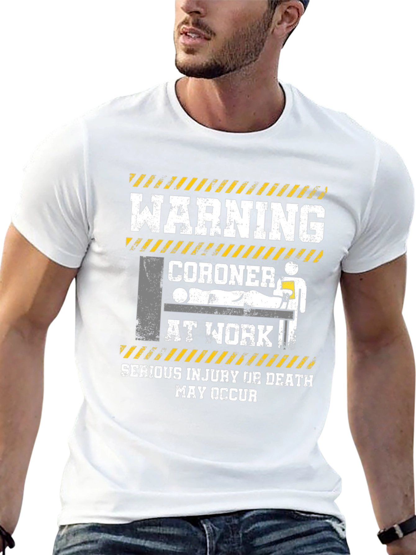 Warning Coroner At Work T-Shirt