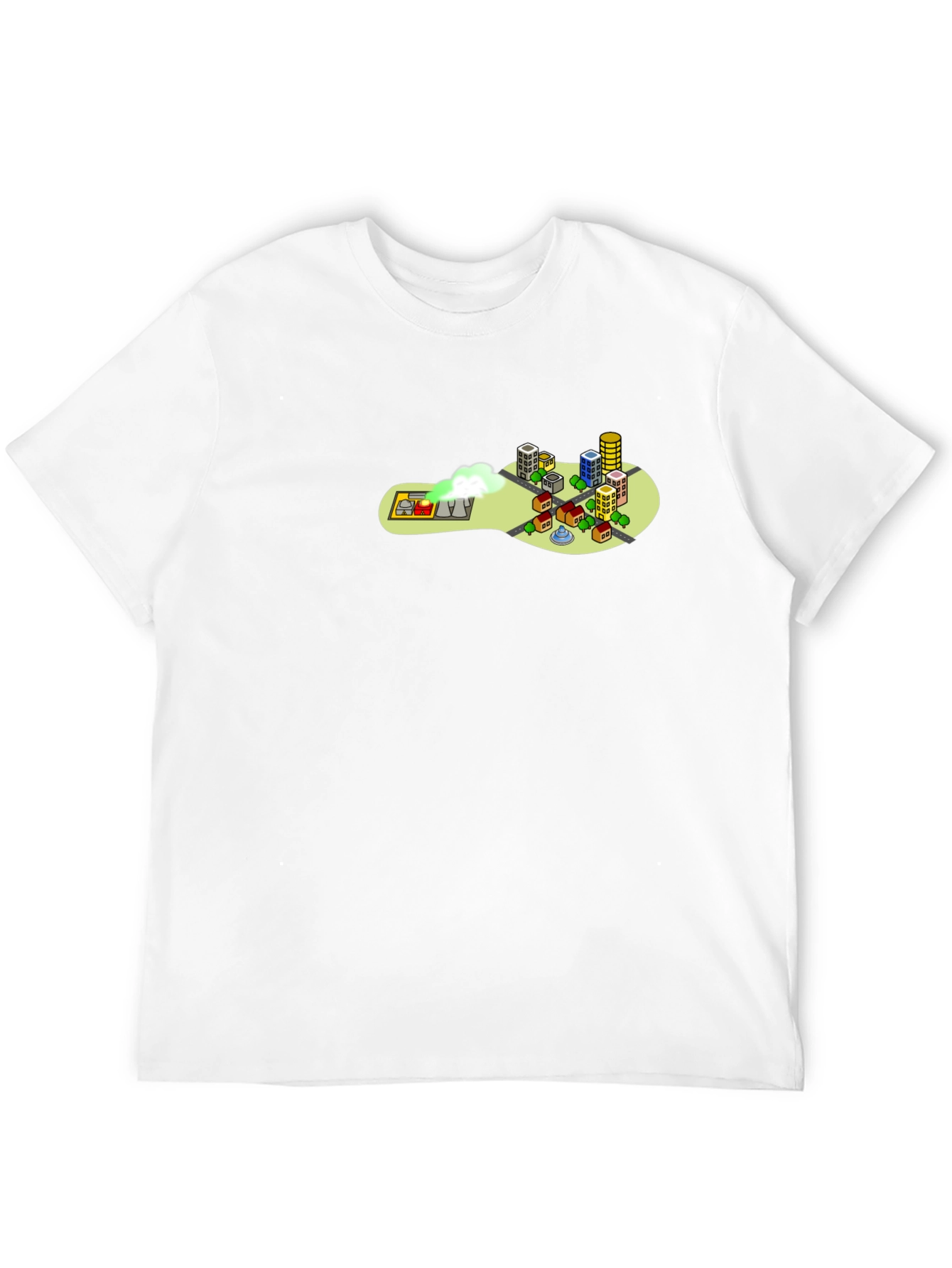 Cartoon Cityscape Tee - Quirky Graphic T-Shirt