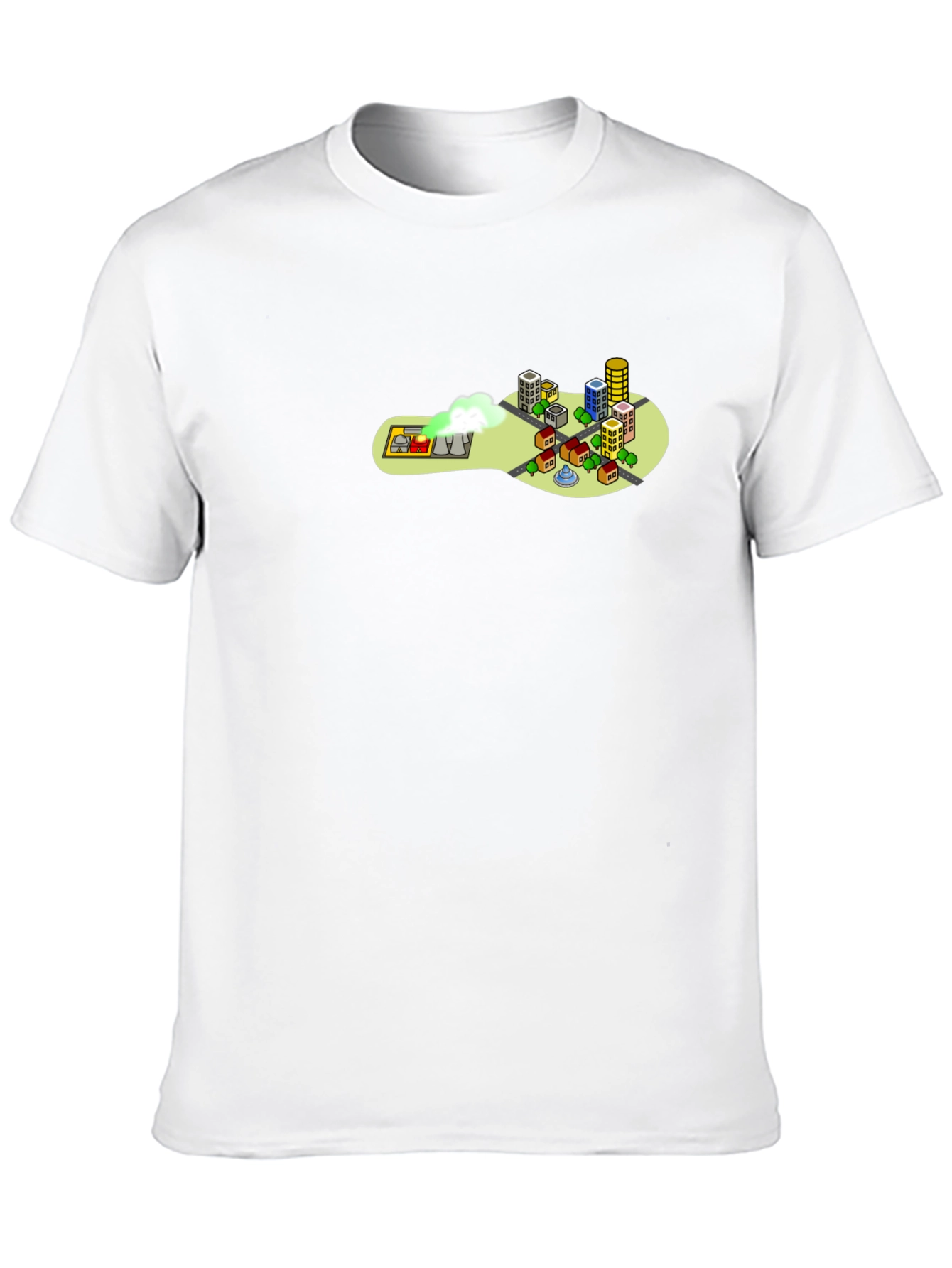 Cartoon Cityscape Tee - Quirky Graphic T-Shirt
