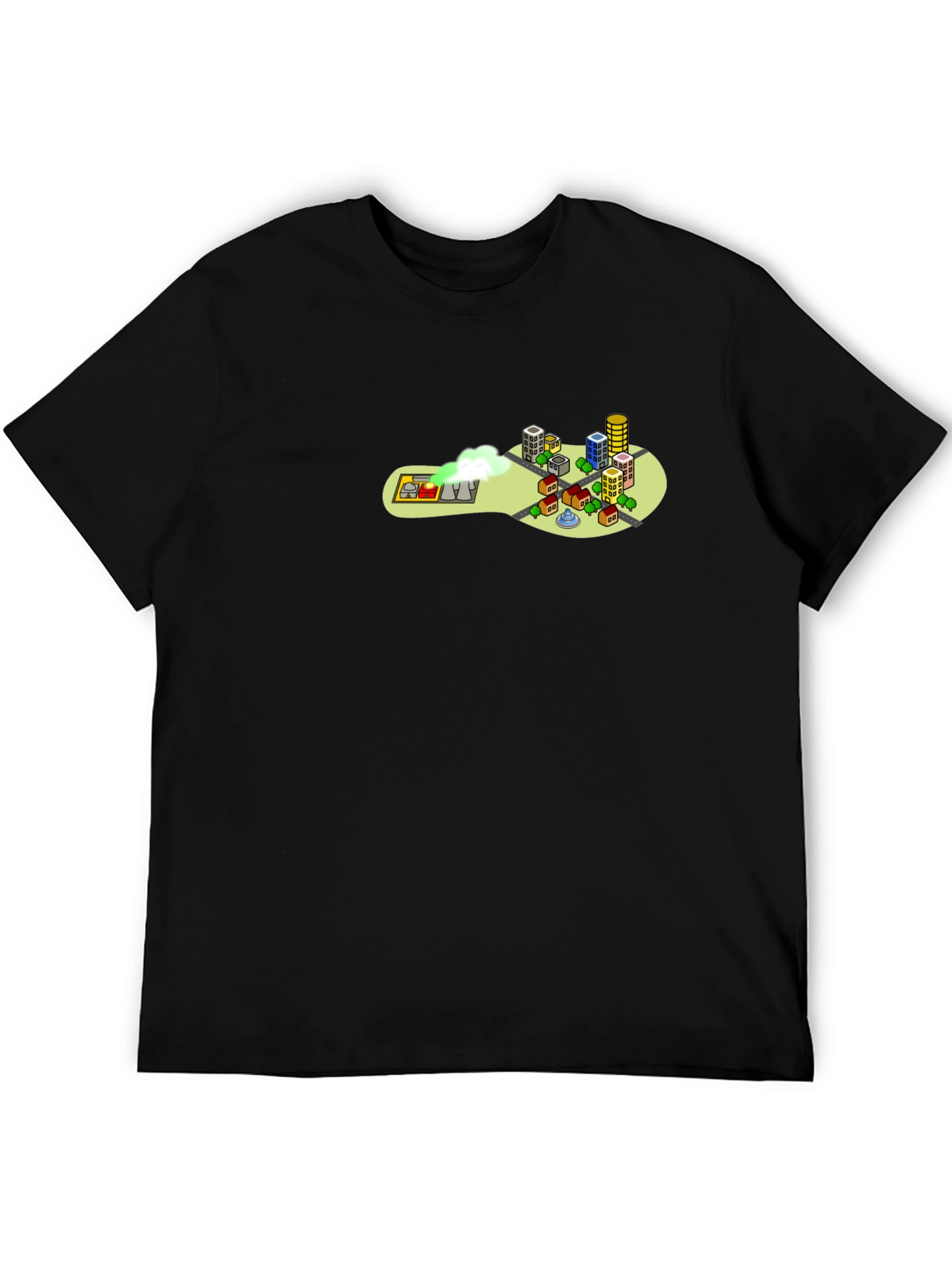 Cartoon Cityscape Tee - Quirky Graphic T-Shirt