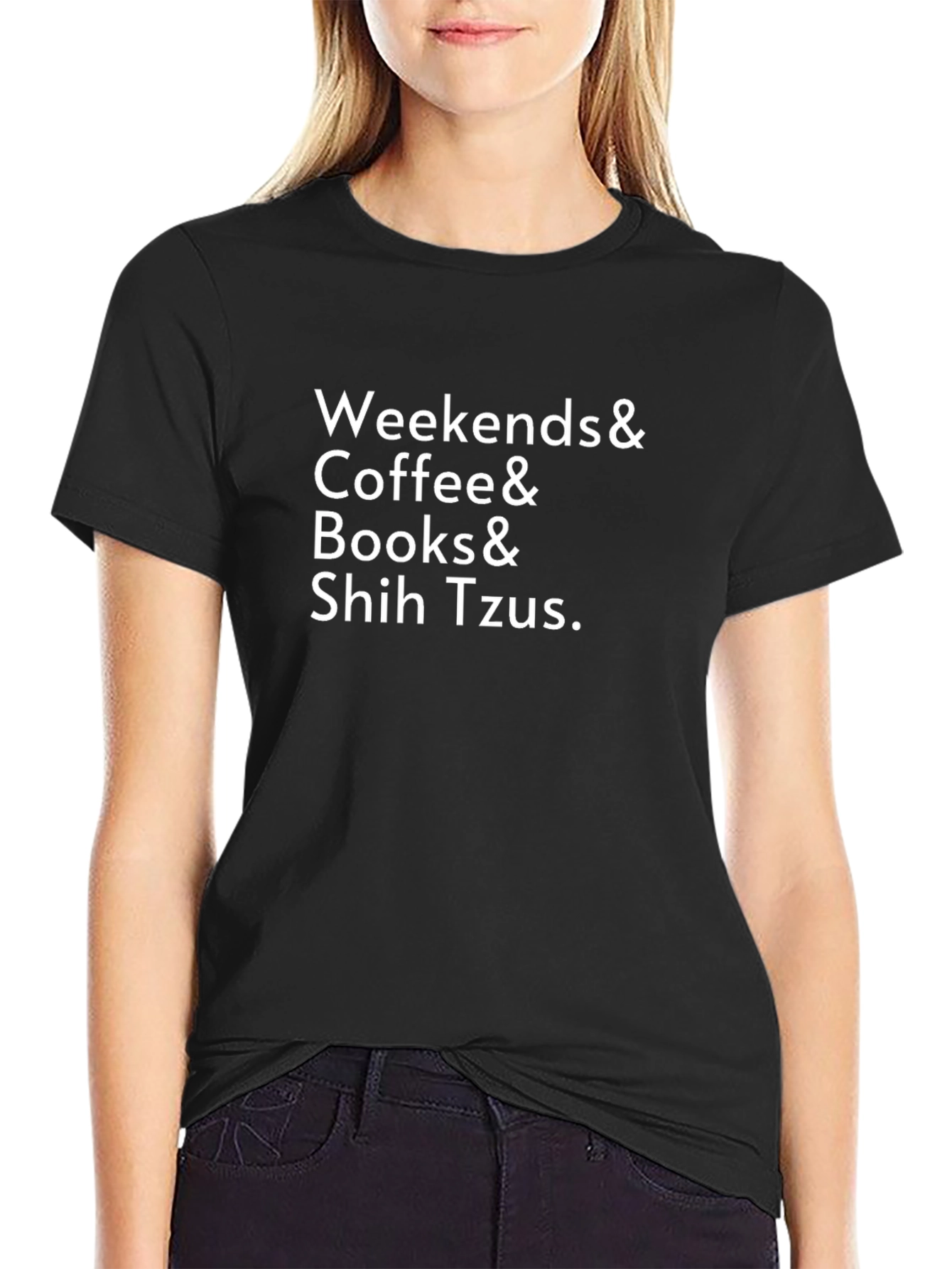 Weekends Coffee Books & Shih Tzus T-Shirt