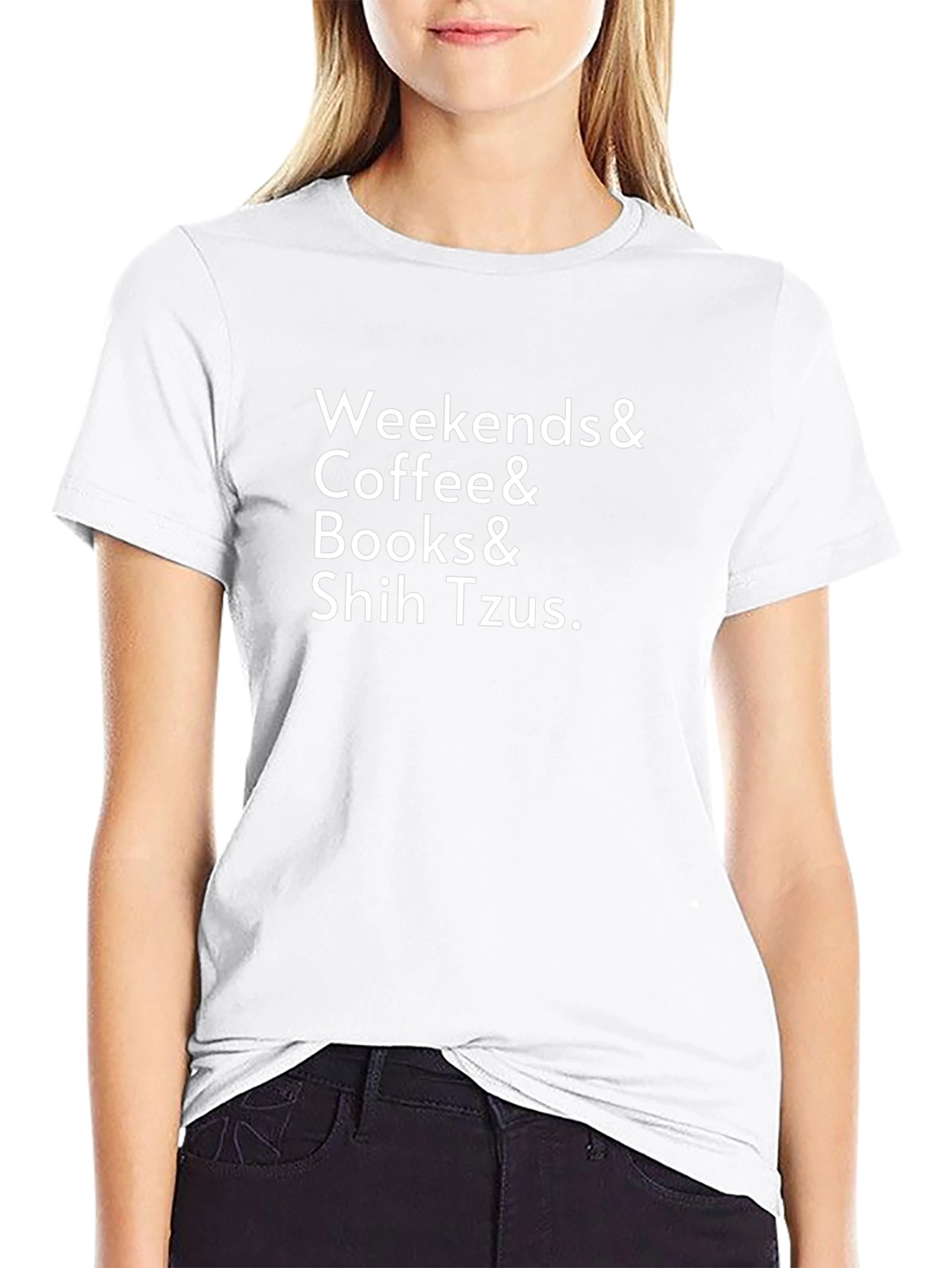 Weekends Coffee Books & Shih Tzus T-Shirt