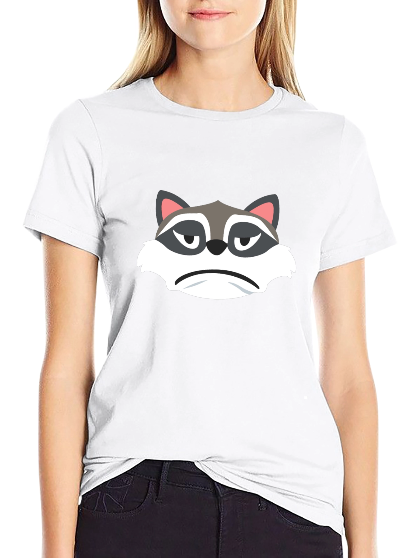Grumpy Raccoon Graphic Tee - Soft Black Cotton