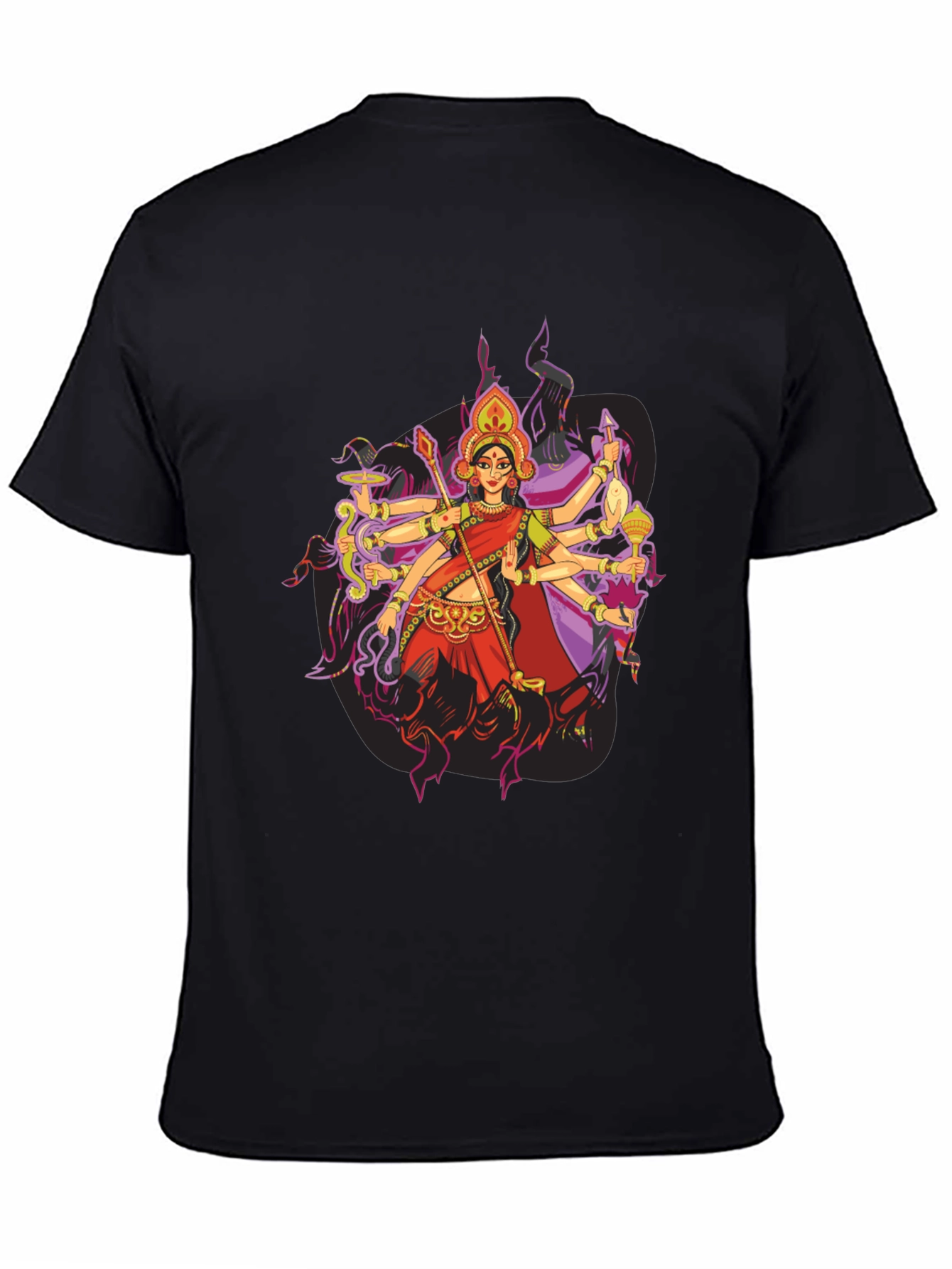 Durga Goddess Graphic Tee - Mens Black T-Shirt