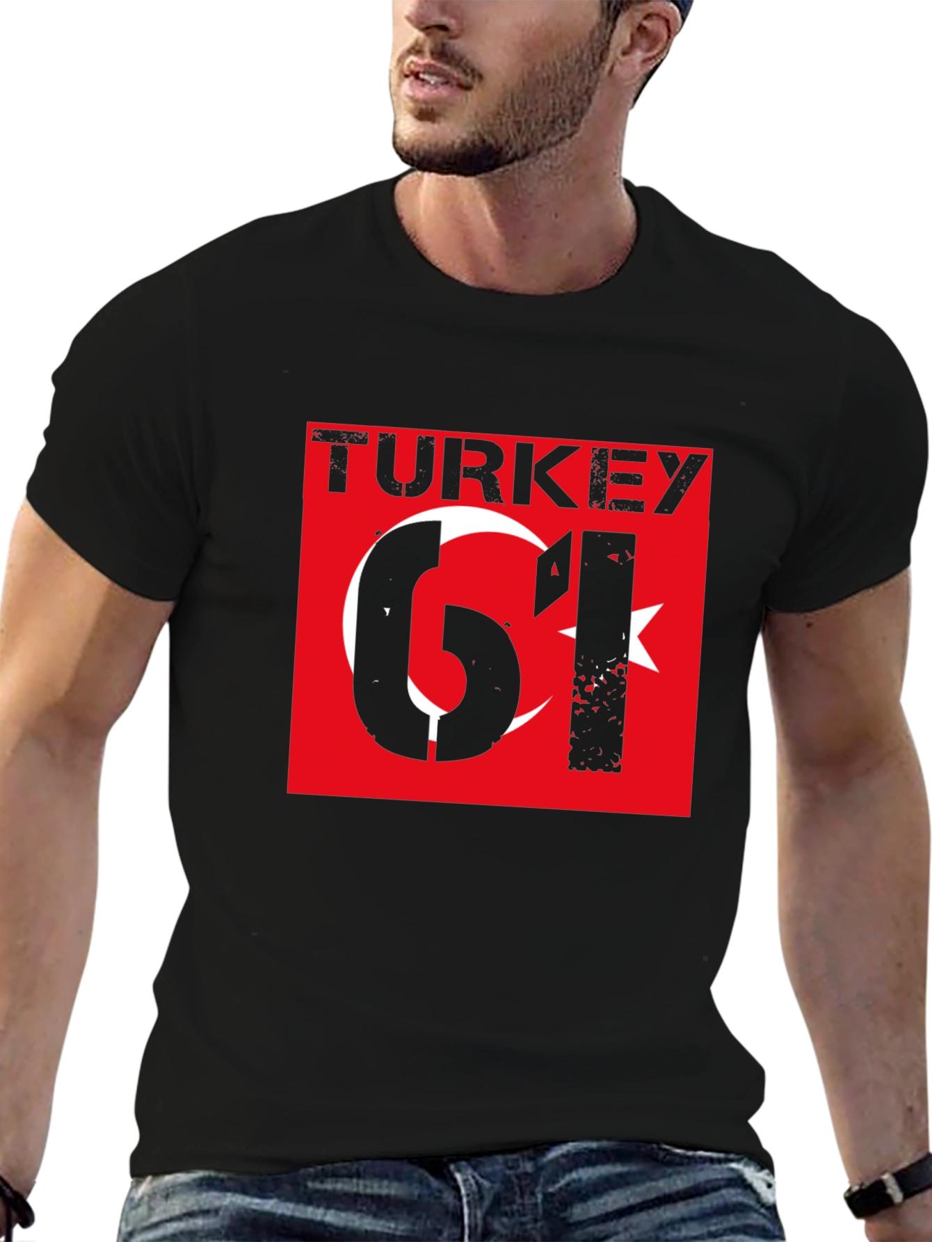 Turkey 61 Graphic T-Shirt - Black Cotton Tee