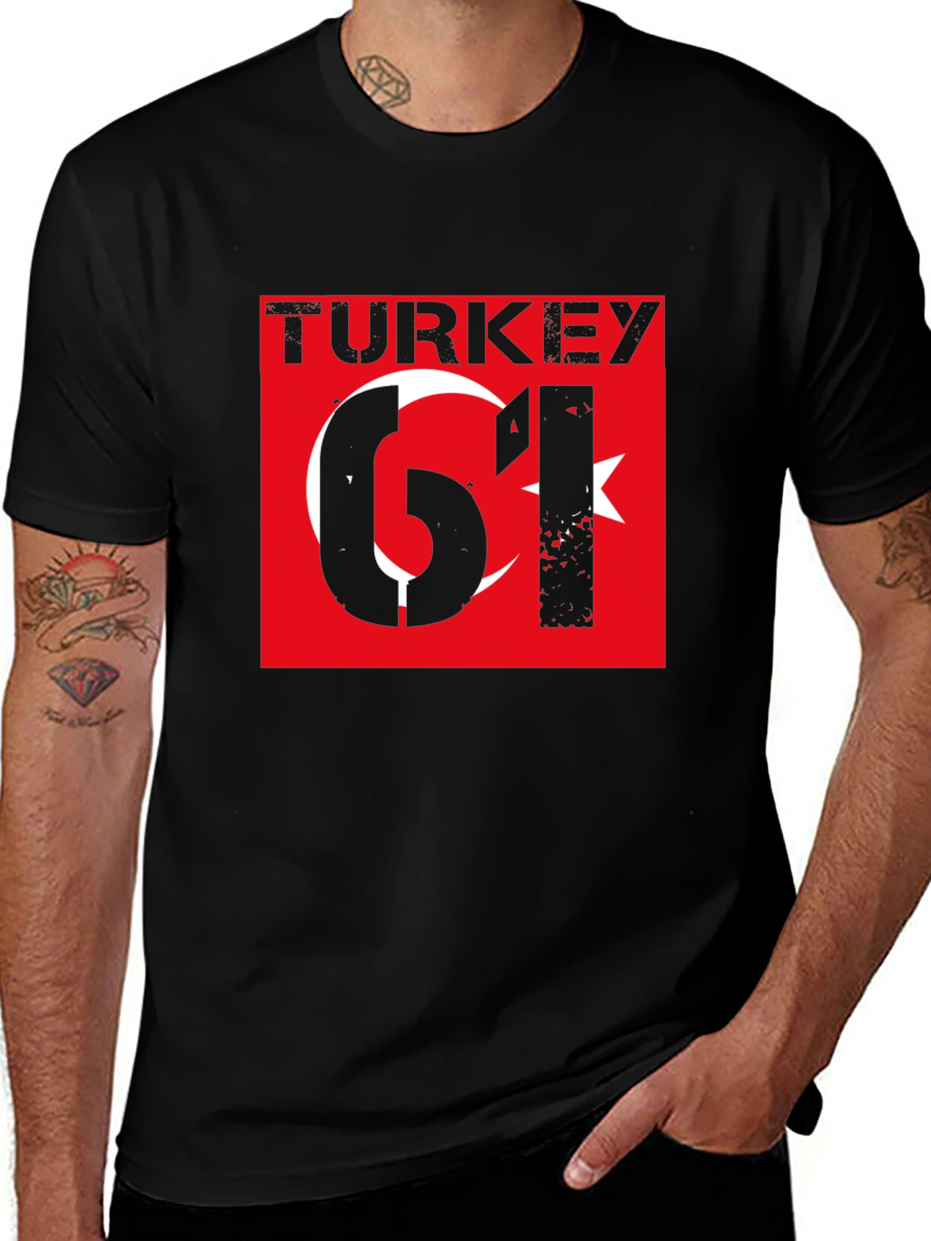 Turkey 61 Graphic T-Shirt - Black Cotton Tee