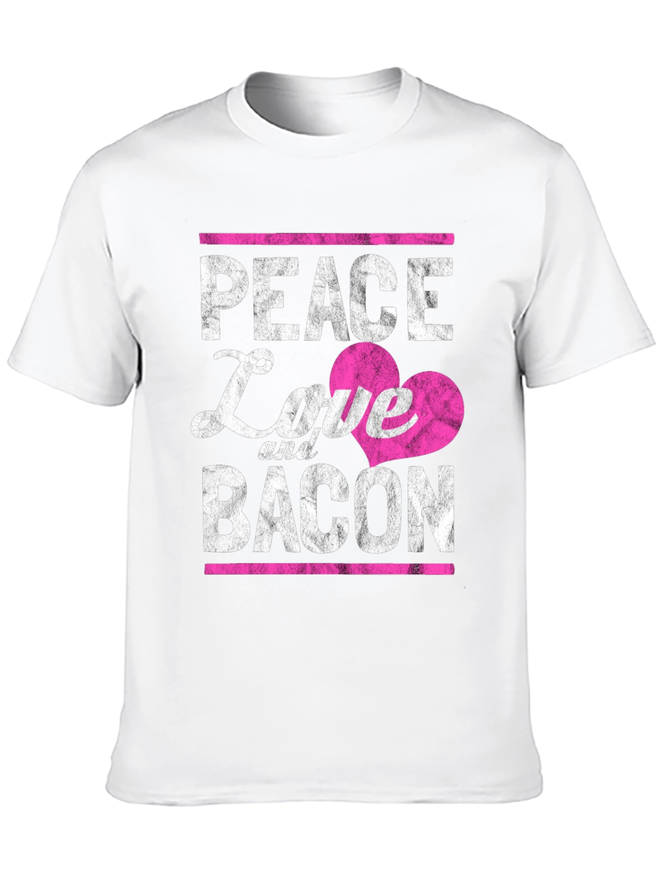 Peace Love and Bacon T-Shirt - Funny Foodie Tee