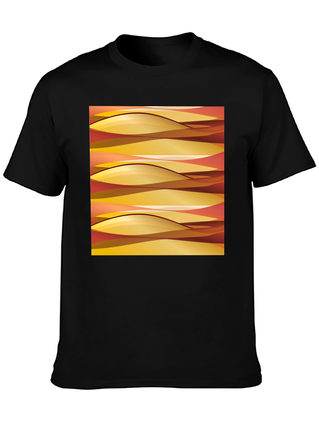 Abstract Wave Pattern Graphic Tee