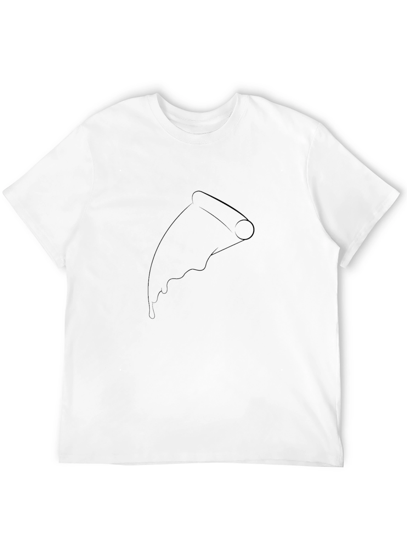 Pizza Slice Graphic Tee - Black Casual T-Shirt