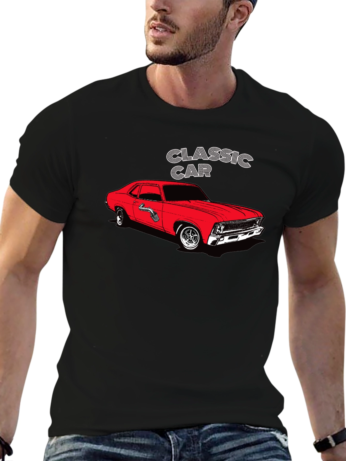 Classic Car Graphic Tee - Black