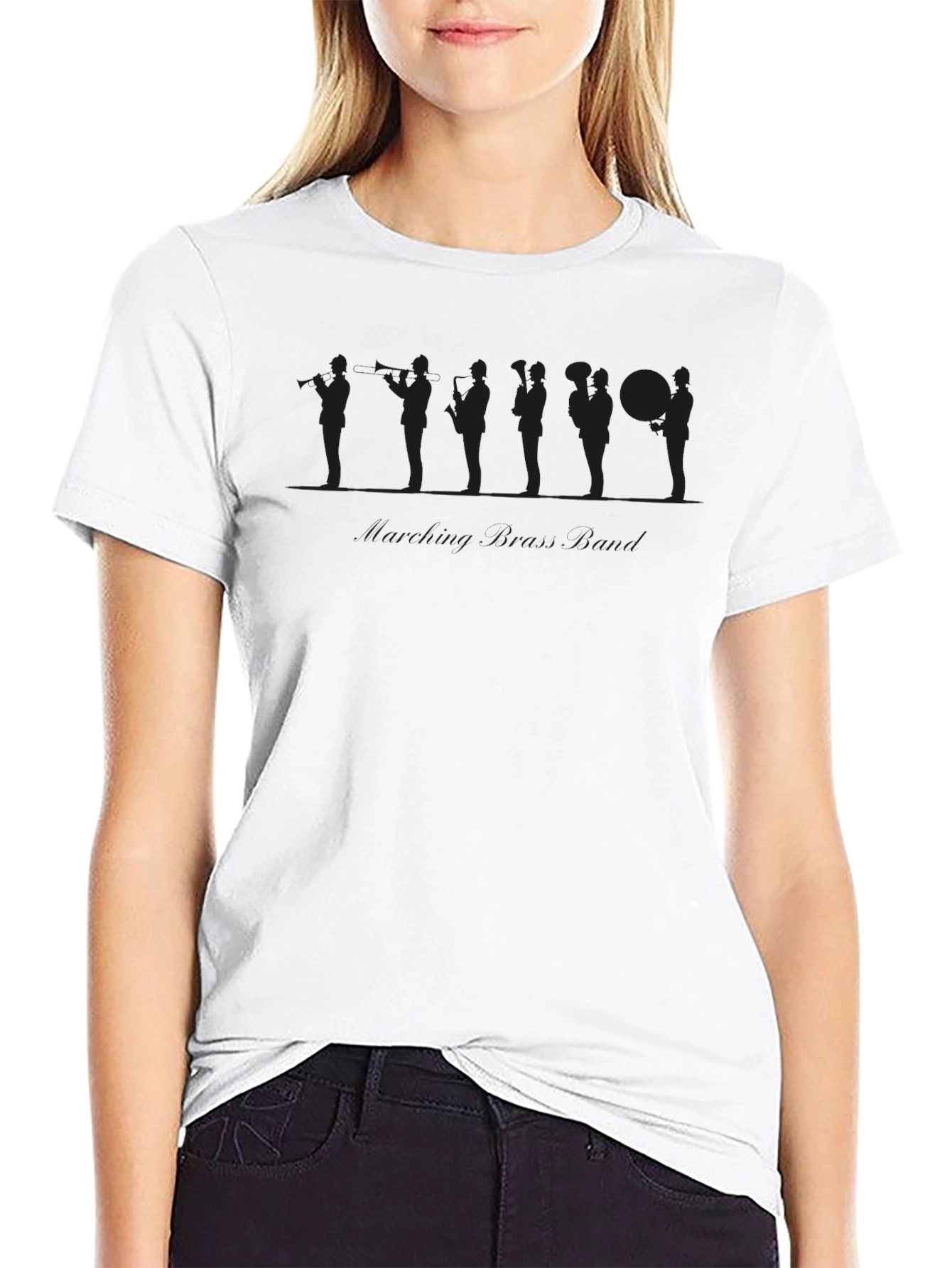 Silhouette Orchestra Musician Black Graphic T-Shirt