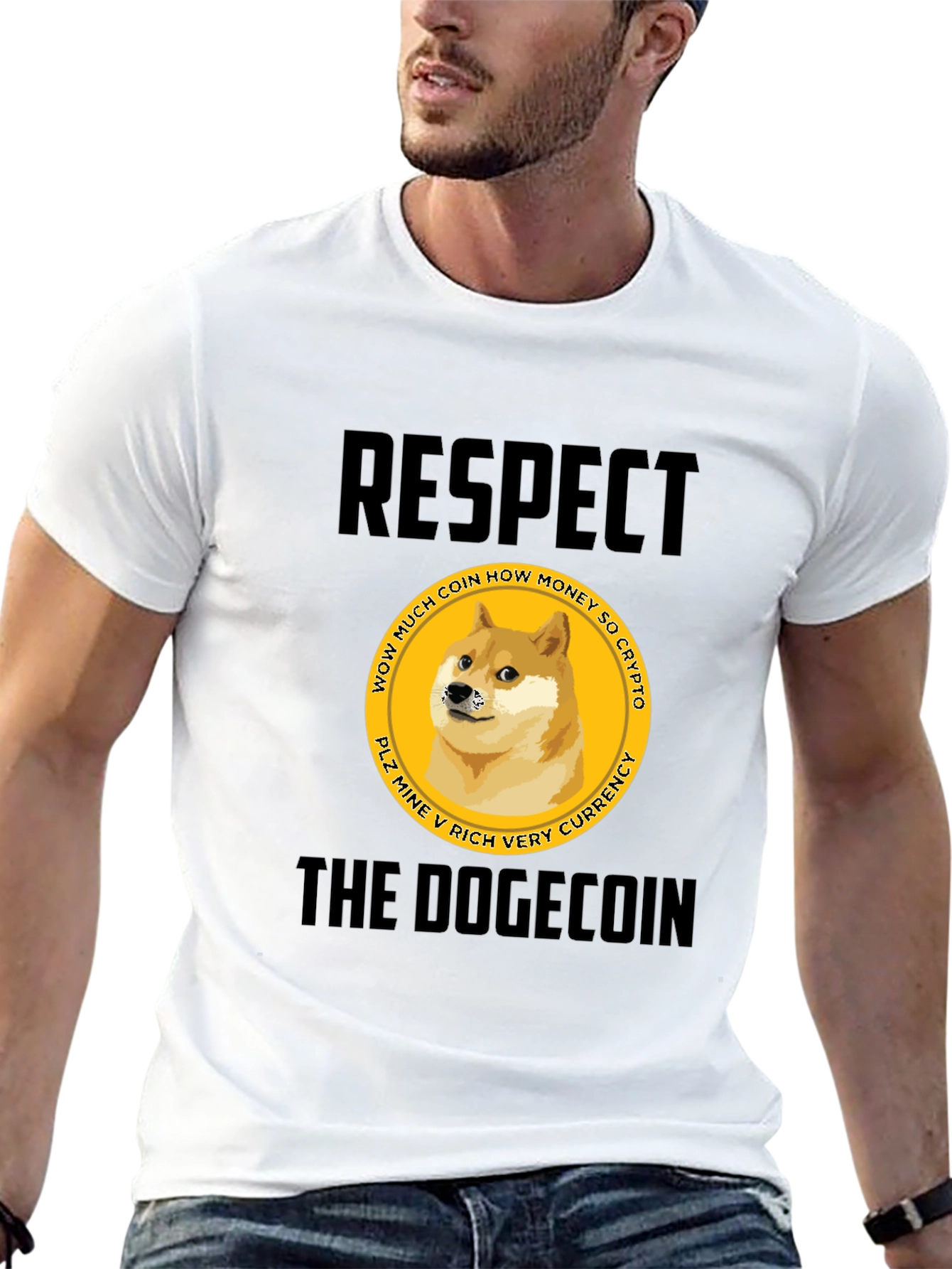 Respect the Dogecoin T-Shirt - Crypto Meme Tee