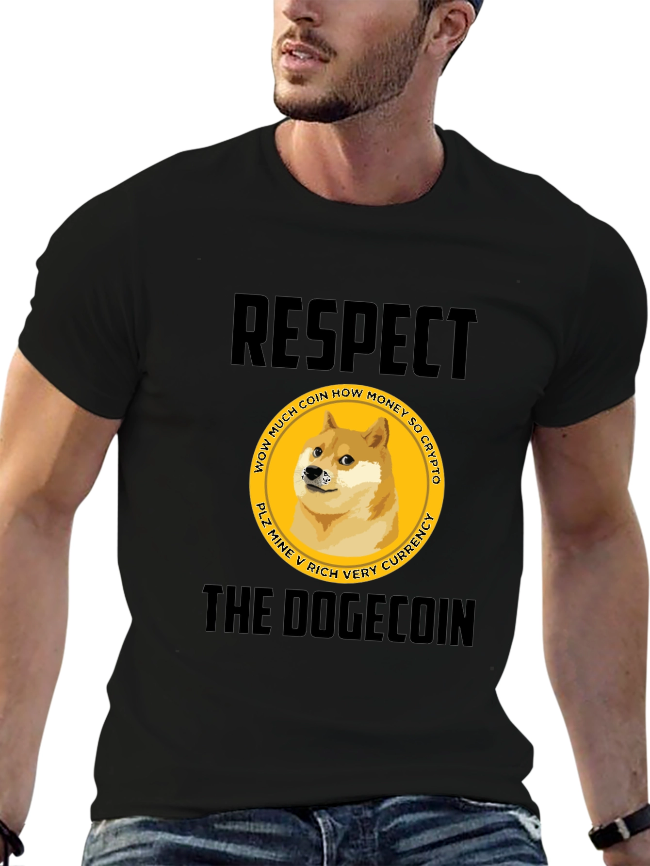 Respect the Dogecoin T-Shirt - Crypto Meme Tee