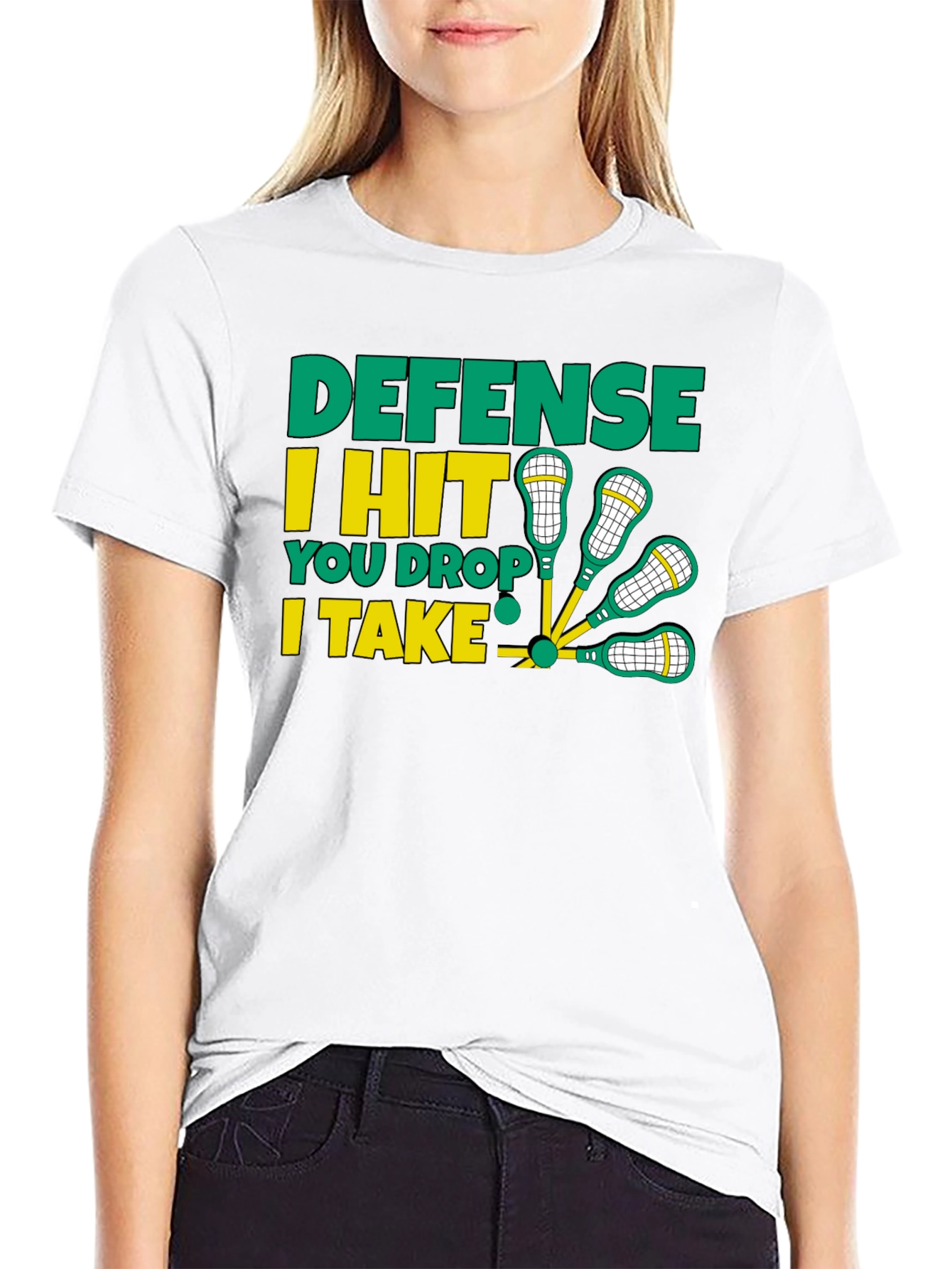 Lacrosse Defense Graphic T-Shirt