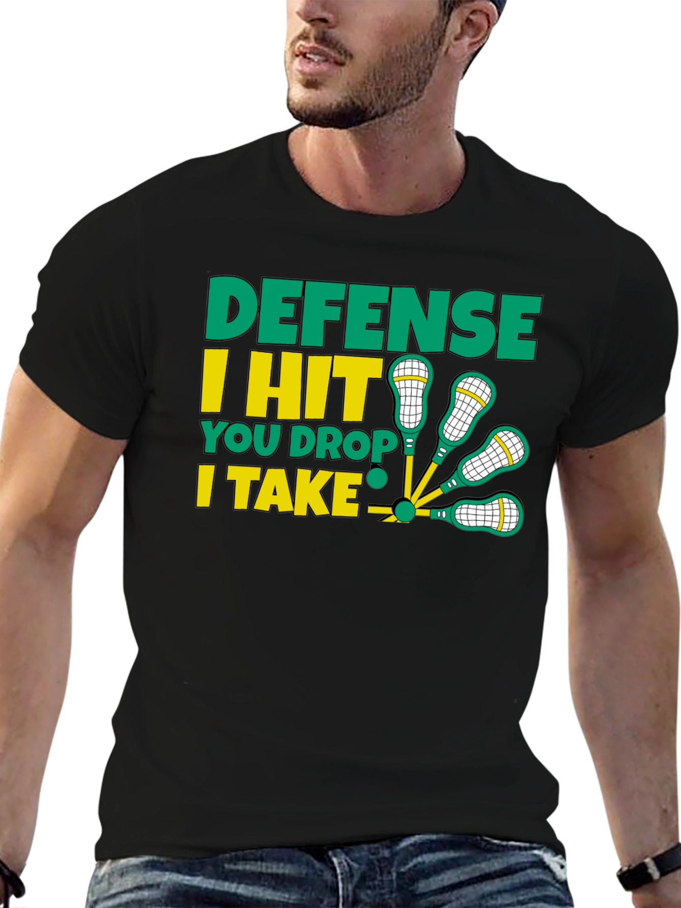 Lacrosse Defense Graphic T-Shirt