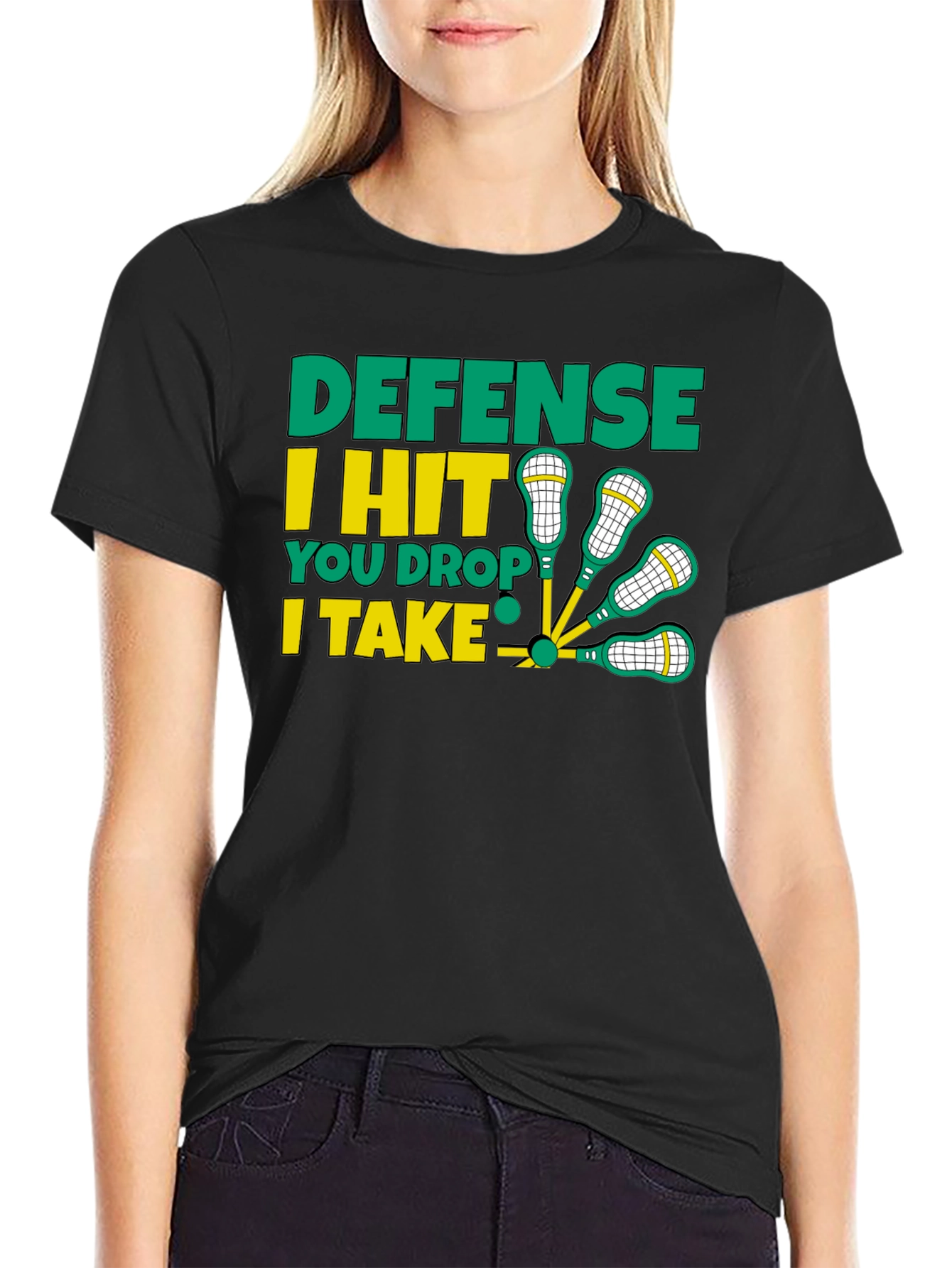 Lacrosse Defense Graphic T-Shirt
