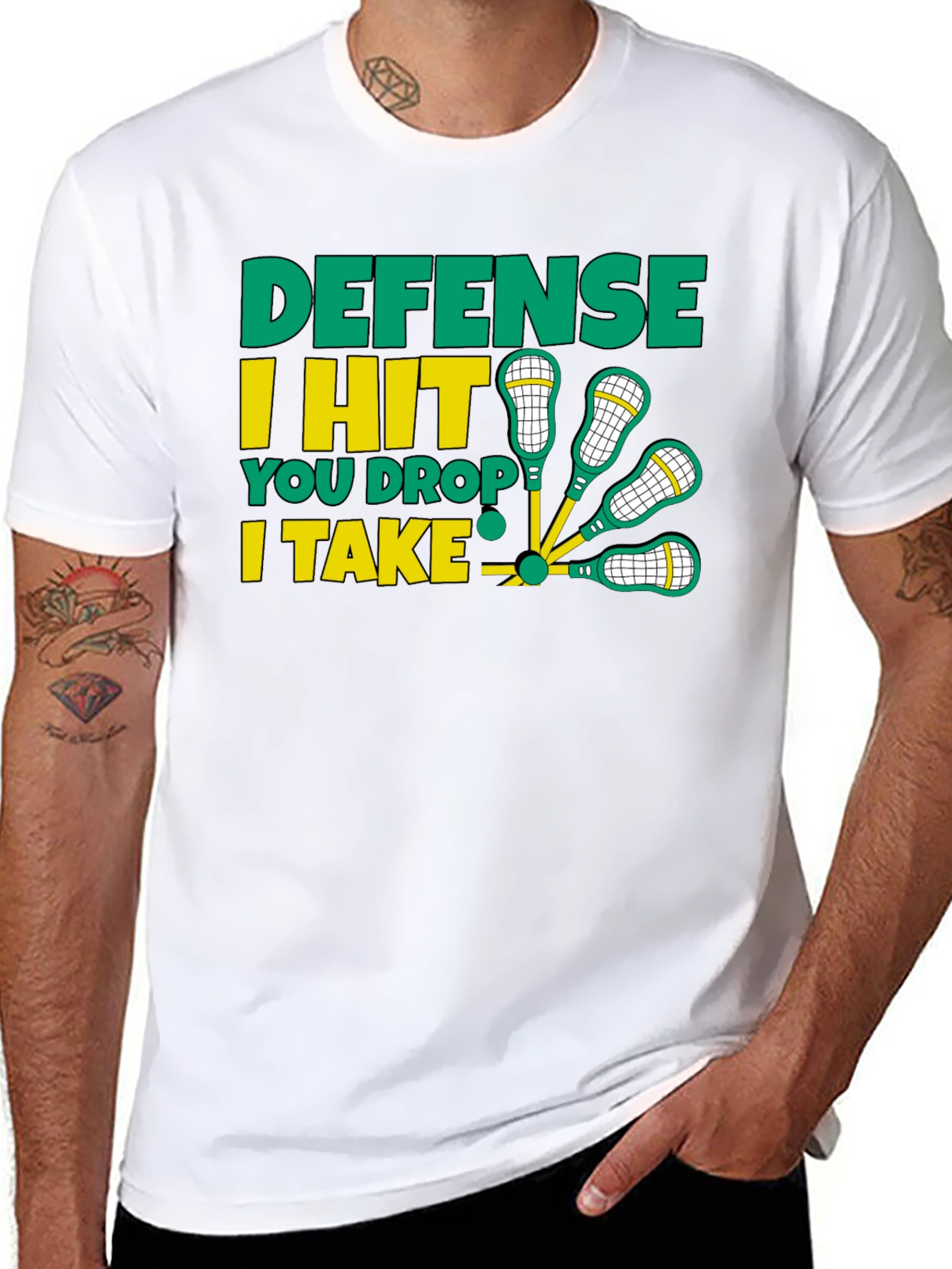 Lacrosse Defense Graphic T-Shirt