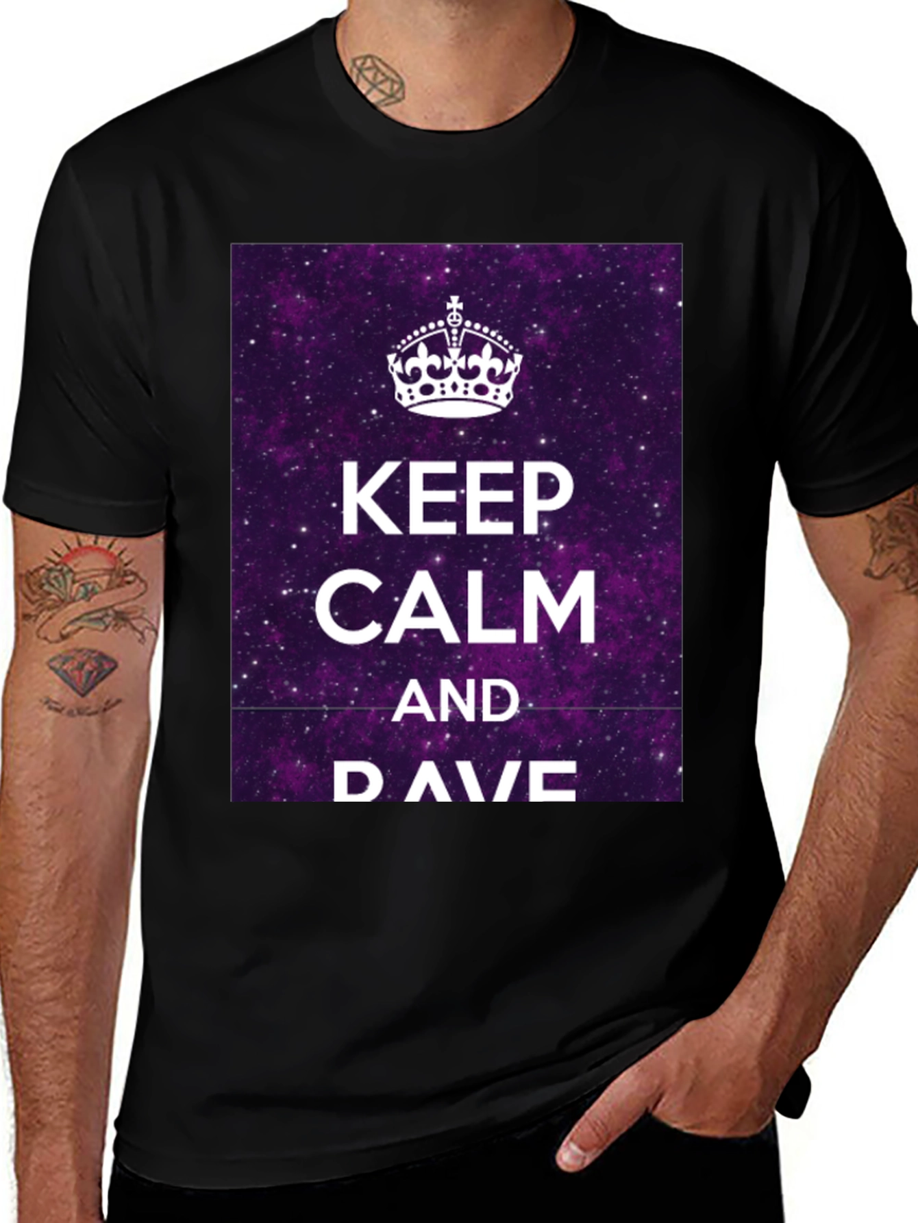 Keep Calm & DAVE T-Shirt - Galaxy Purple Graphic