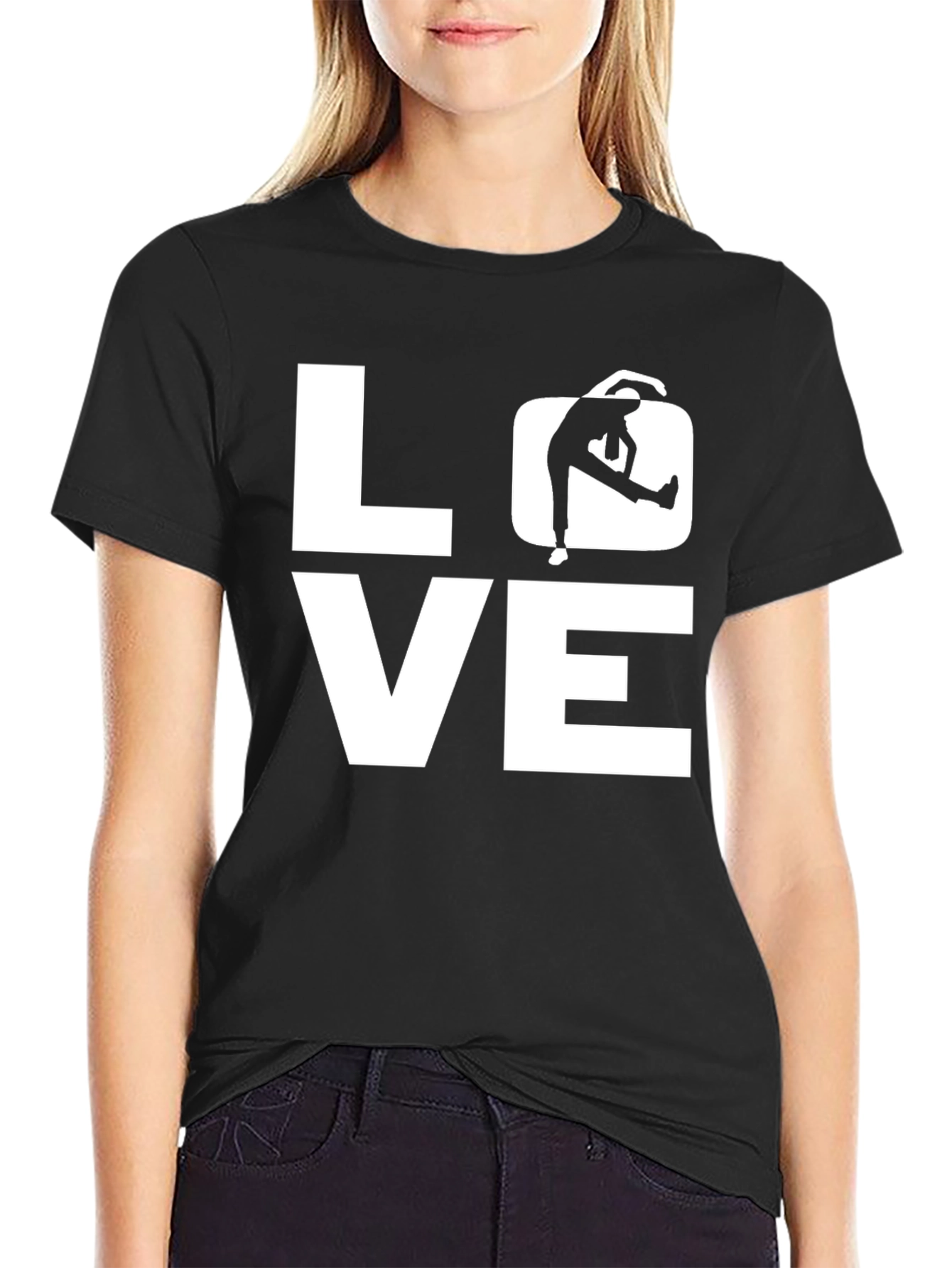 LOVE Yoga Black Graphic T-Shirt