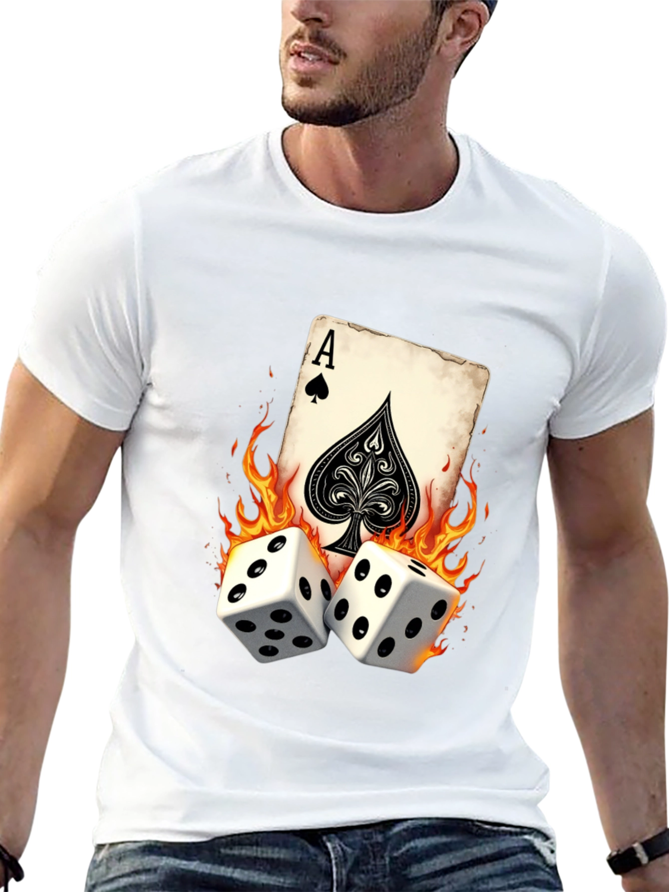 Ace of Spades Dice T-Shirt - Gambler Tee