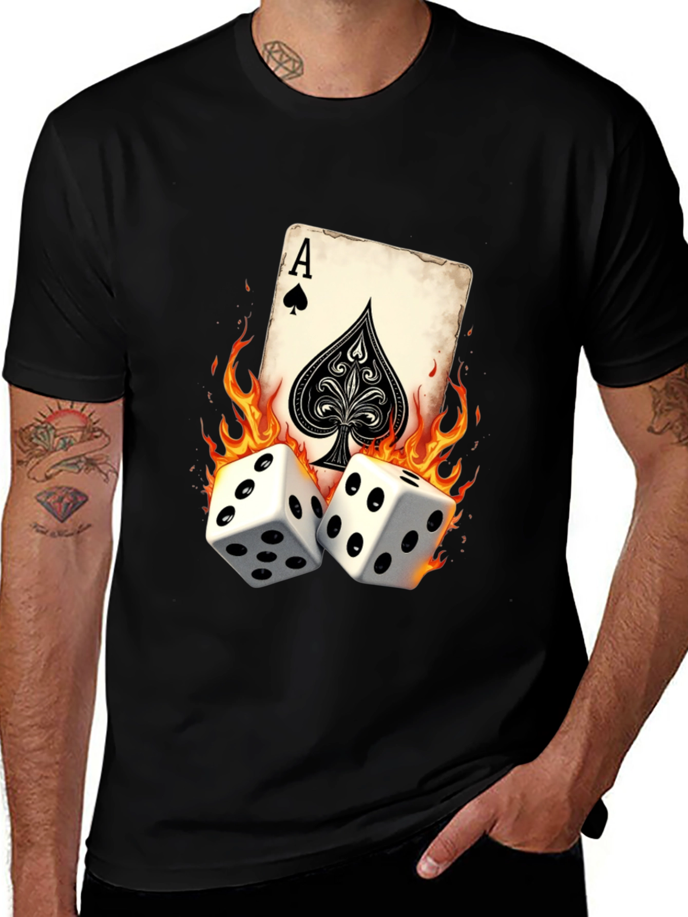 Ace of Spades Dice T-Shirt - Gambler Tee
