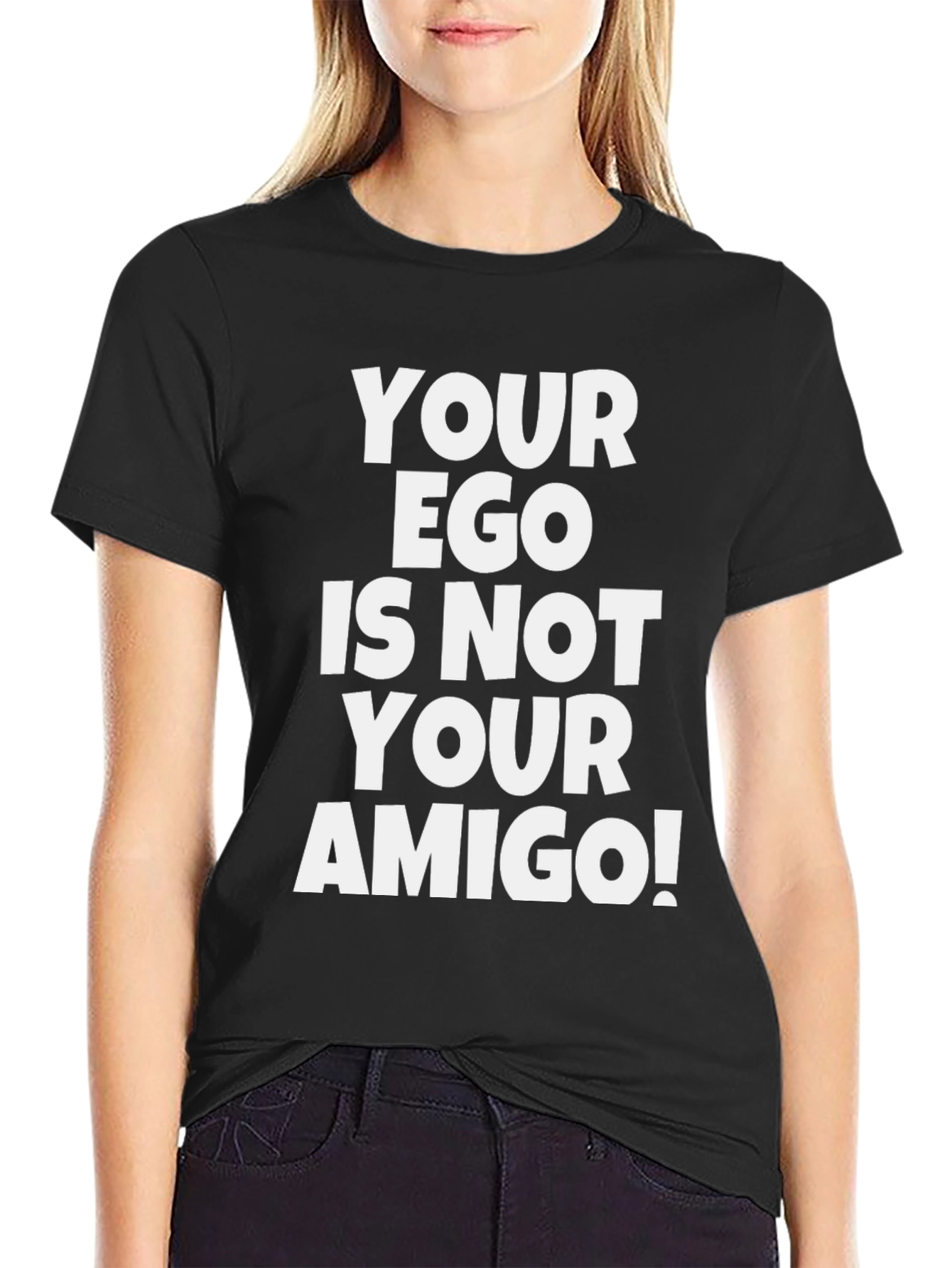 Funny Ego Amigo Graphic Tee - Black Cotton T-Shirt