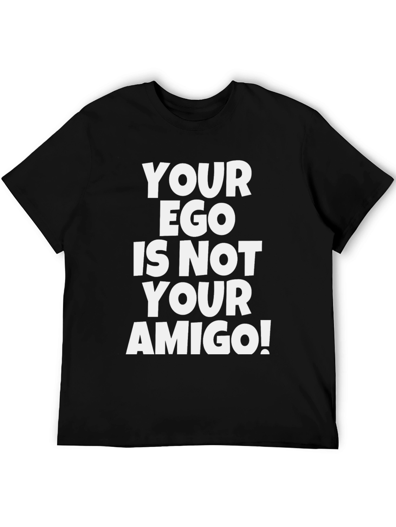 Funny Ego Amigo Graphic Tee - Black Cotton T-Shirt