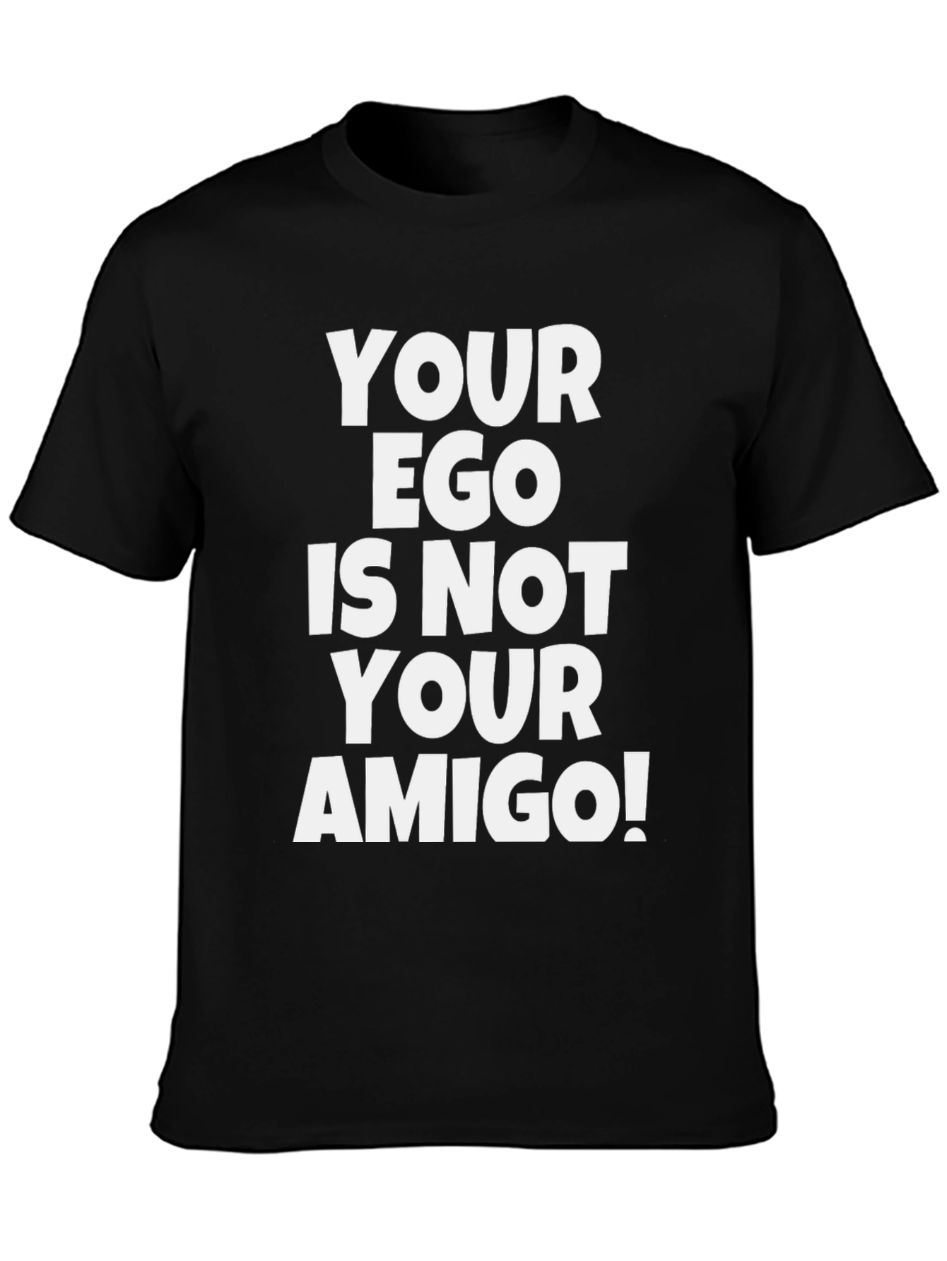 Funny Ego Amigo Graphic Tee - Black Cotton T-Shirt
