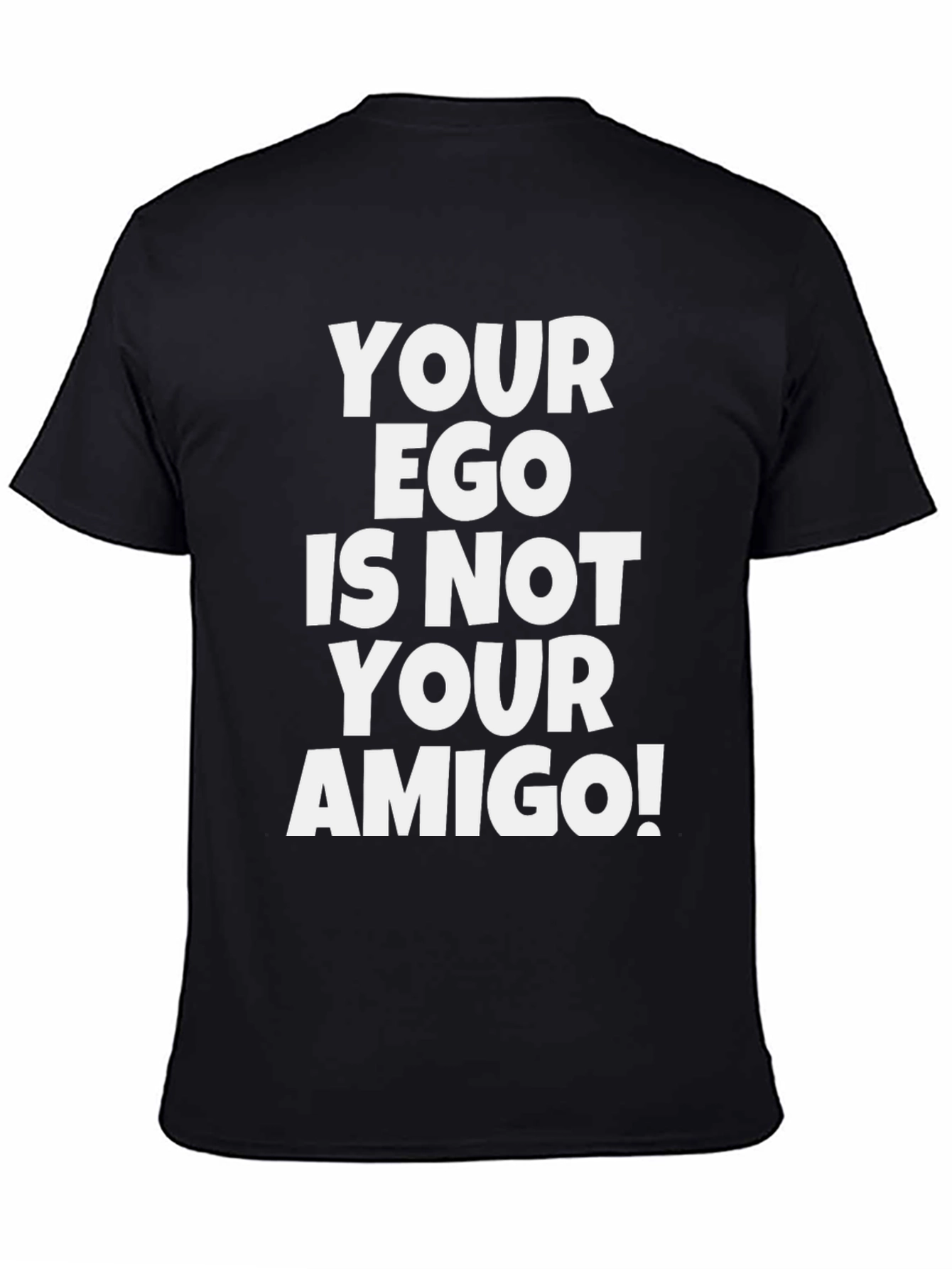 Funny Ego Amigo Graphic Tee - Black Cotton T-Shirt