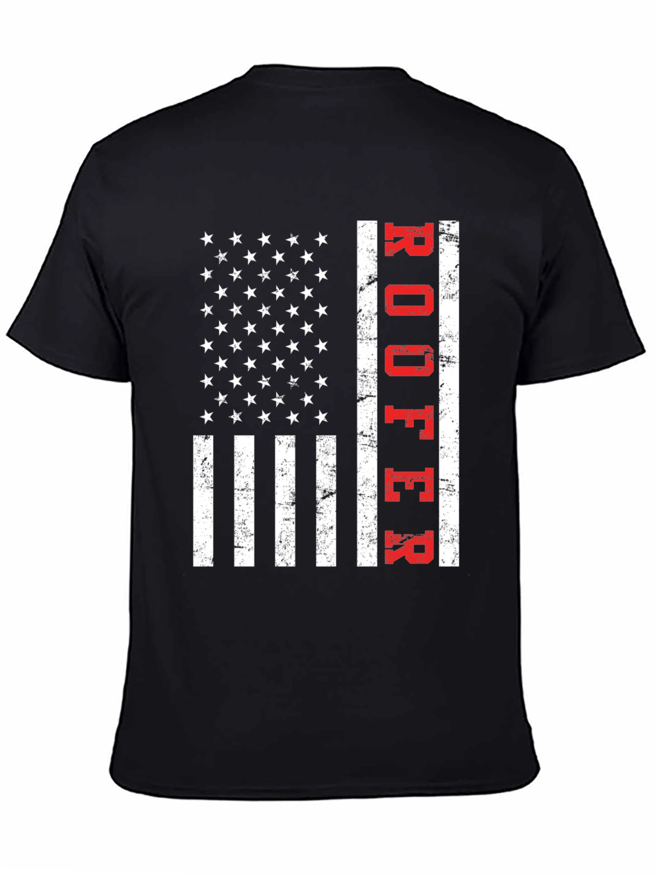 Roofer American Flag T-Shirt Patriotic Job Pride Tee