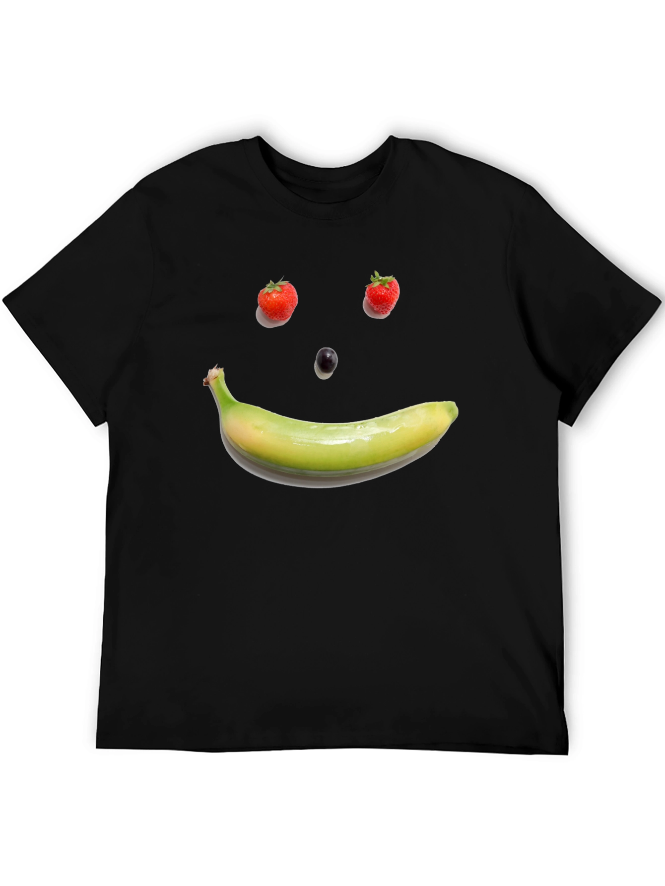 Fruit Face Graphic Tee - Black Cotton T-Shirt