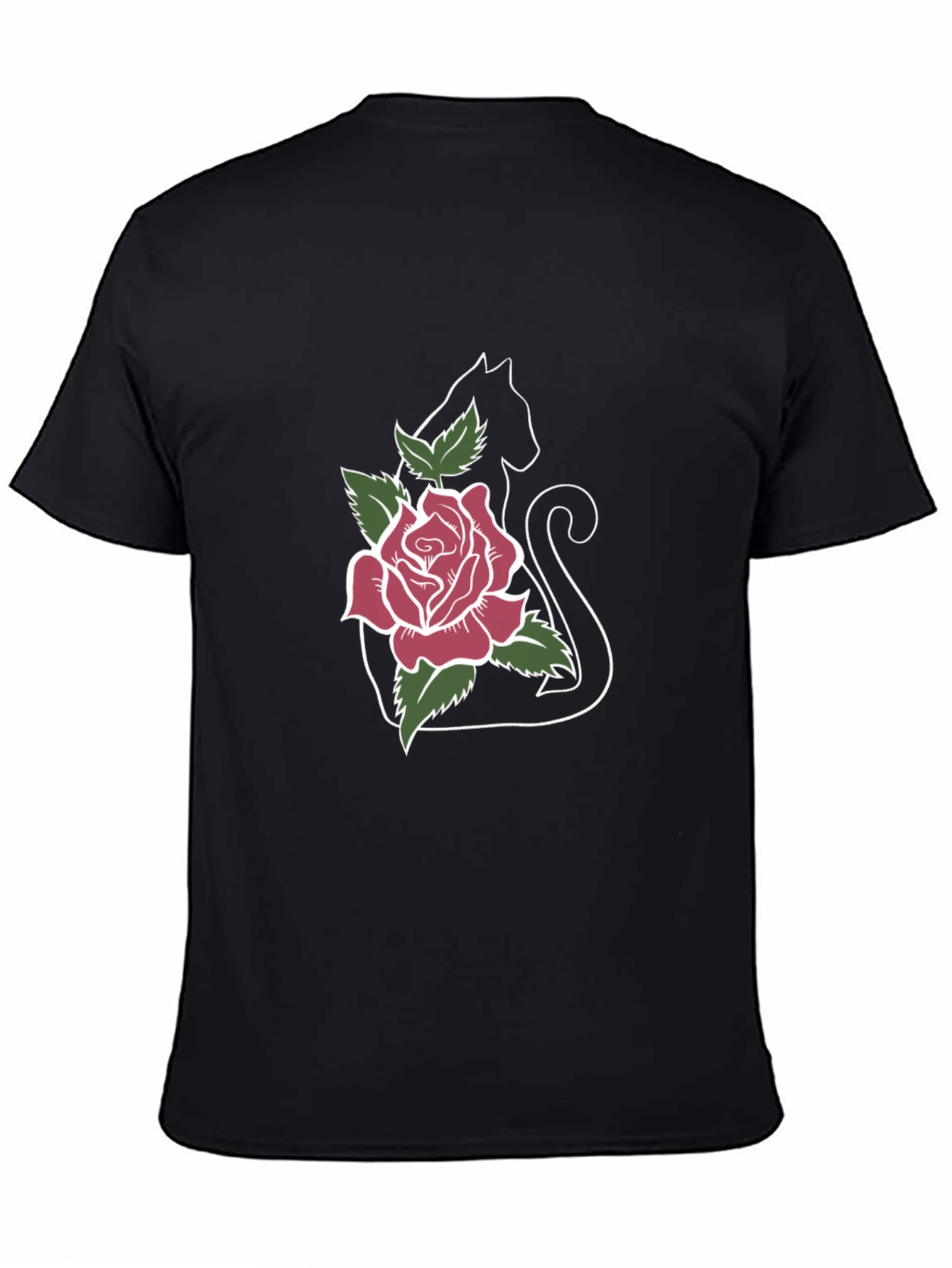 Black Cat Rose T-Shirt