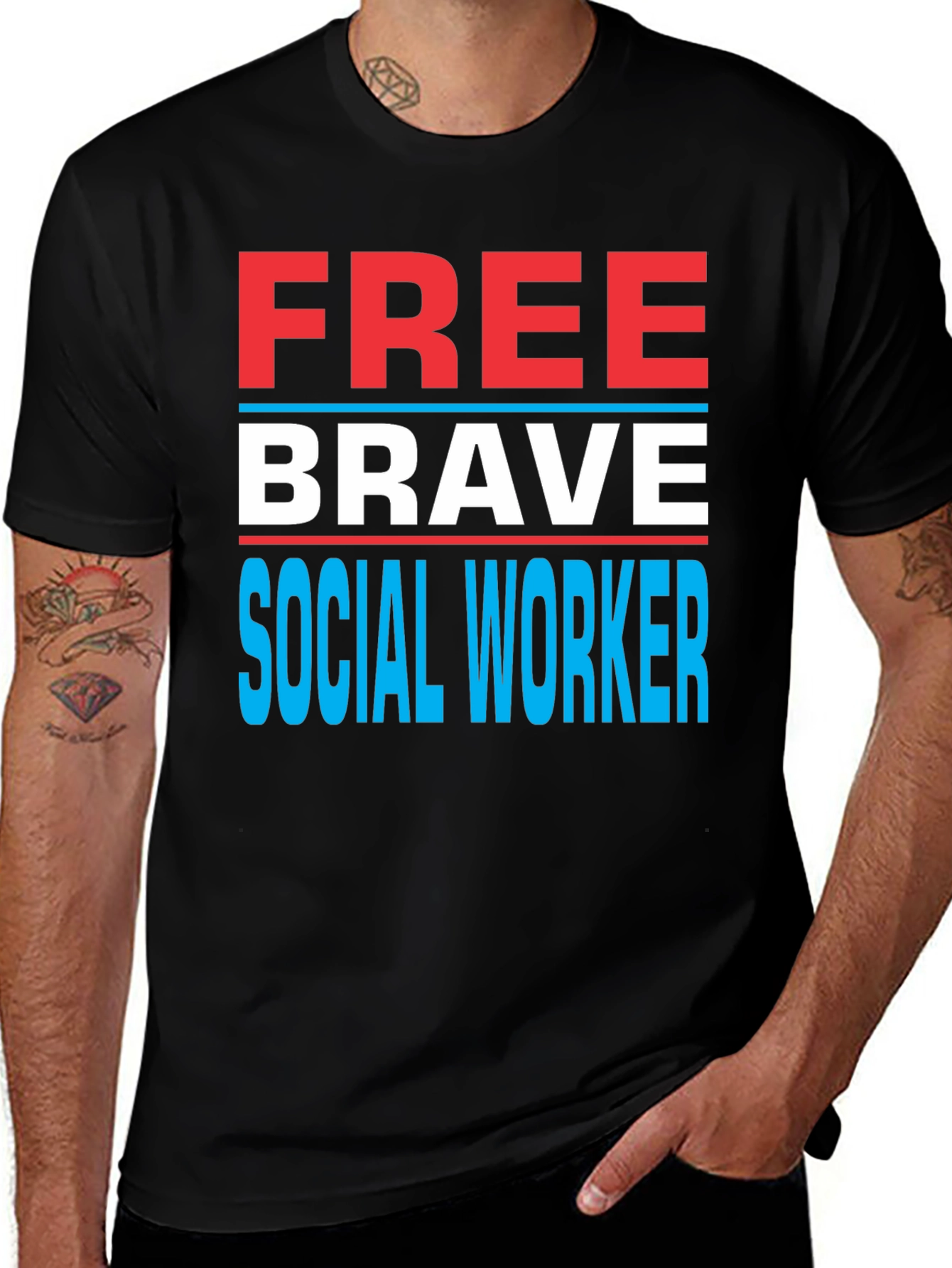 Free Brave Social Worker Graphic Tee
