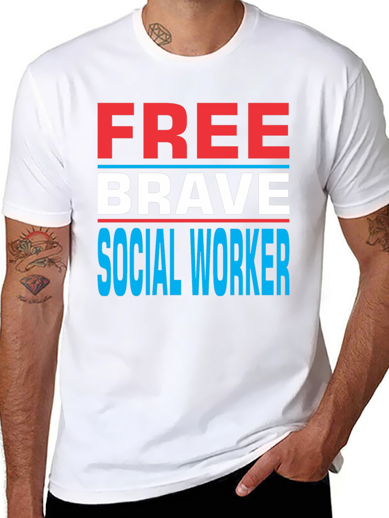 Free Brave Social Worker Graphic Tee