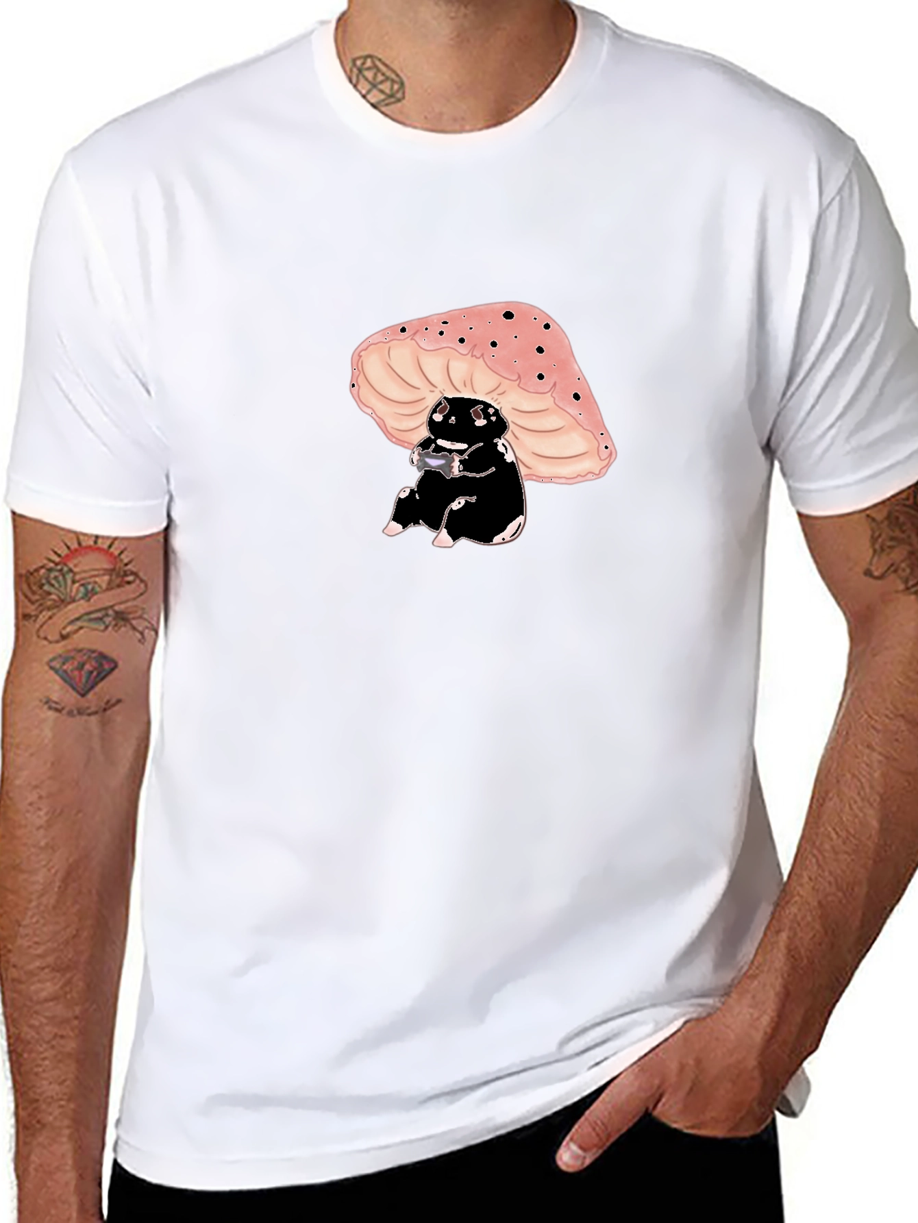 Mushroom Gaming Black T-Shirt