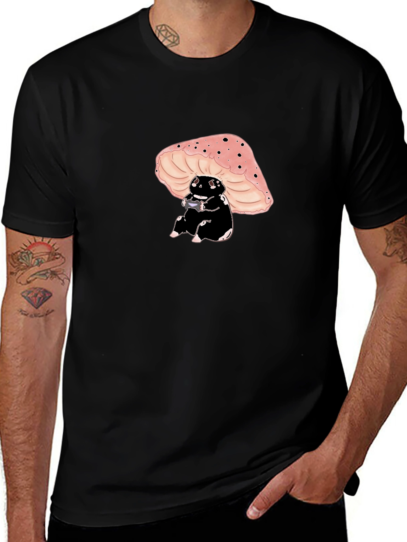 Mushroom Gaming Black T-Shirt