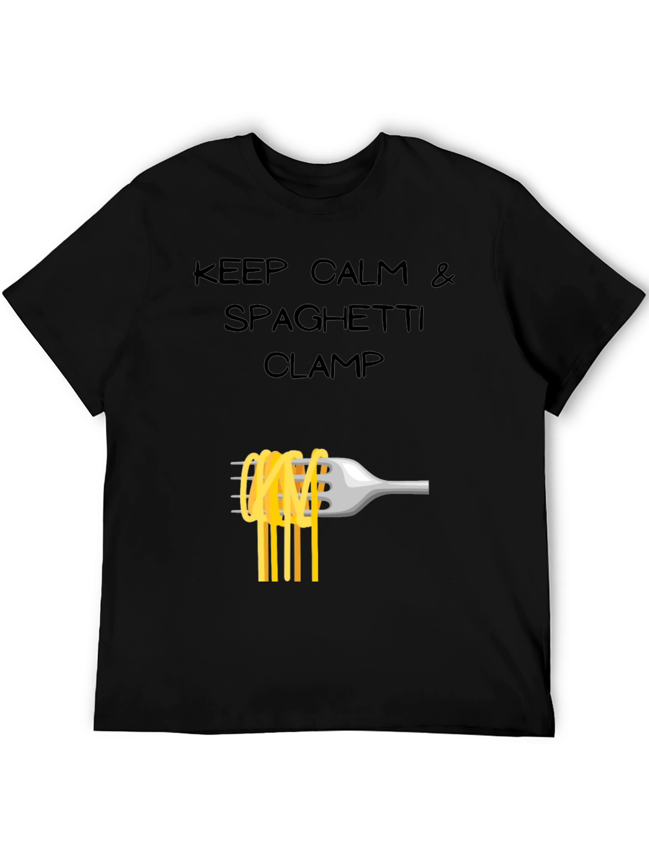 Keep Calm Spaghetti Clamp T-Shirt - Funny Foodie Tee