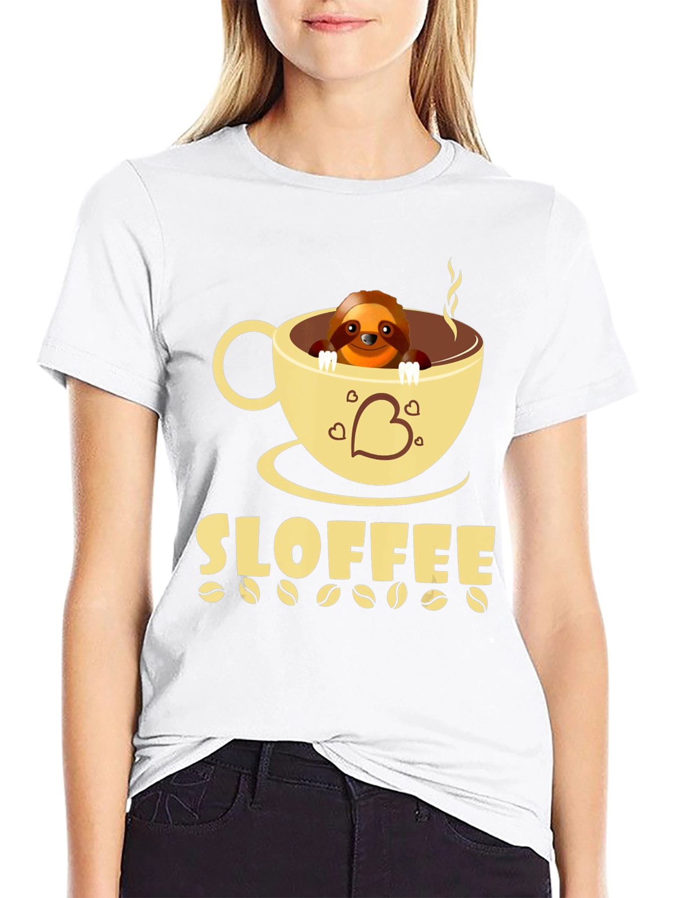 Sloffee Sloth Coffee T-Shirt Cute Animal Tee