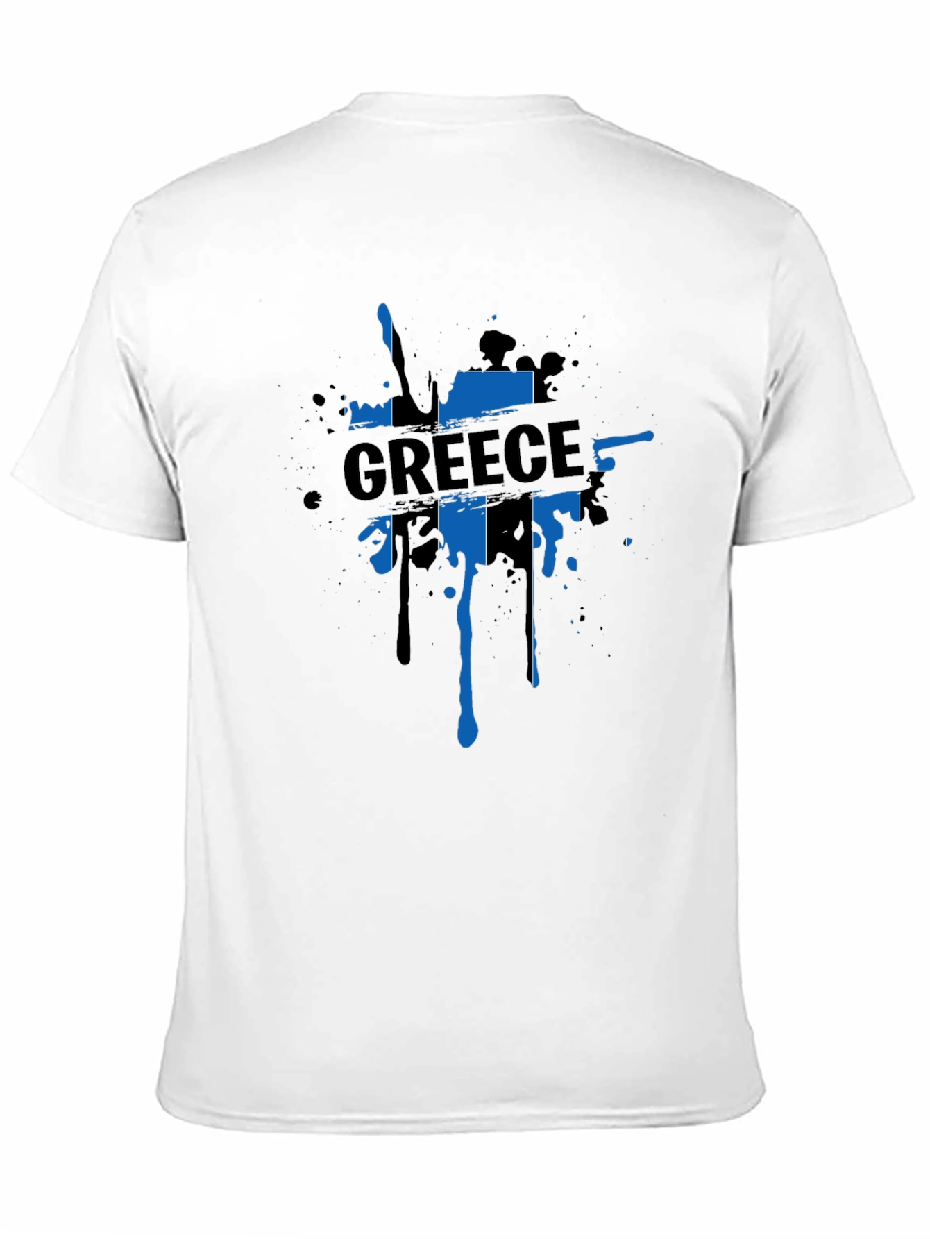Greece Flag Splatter T-Shirt - Mens