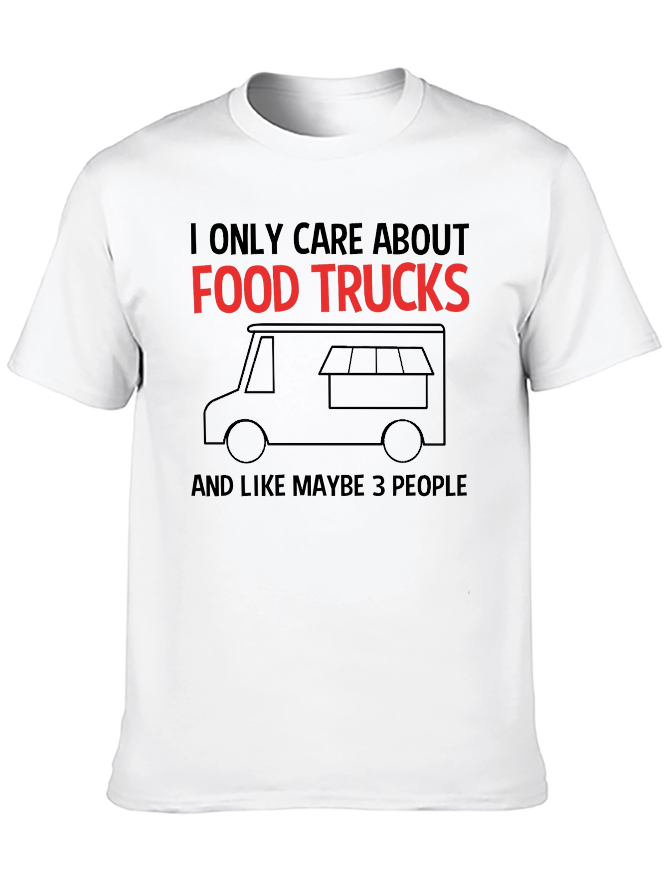 Food Trucks & 3 People Black T-Shirt