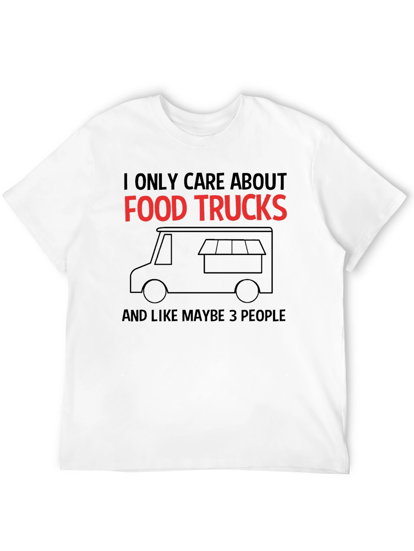 Food Trucks & 3 People Black T-Shirt
